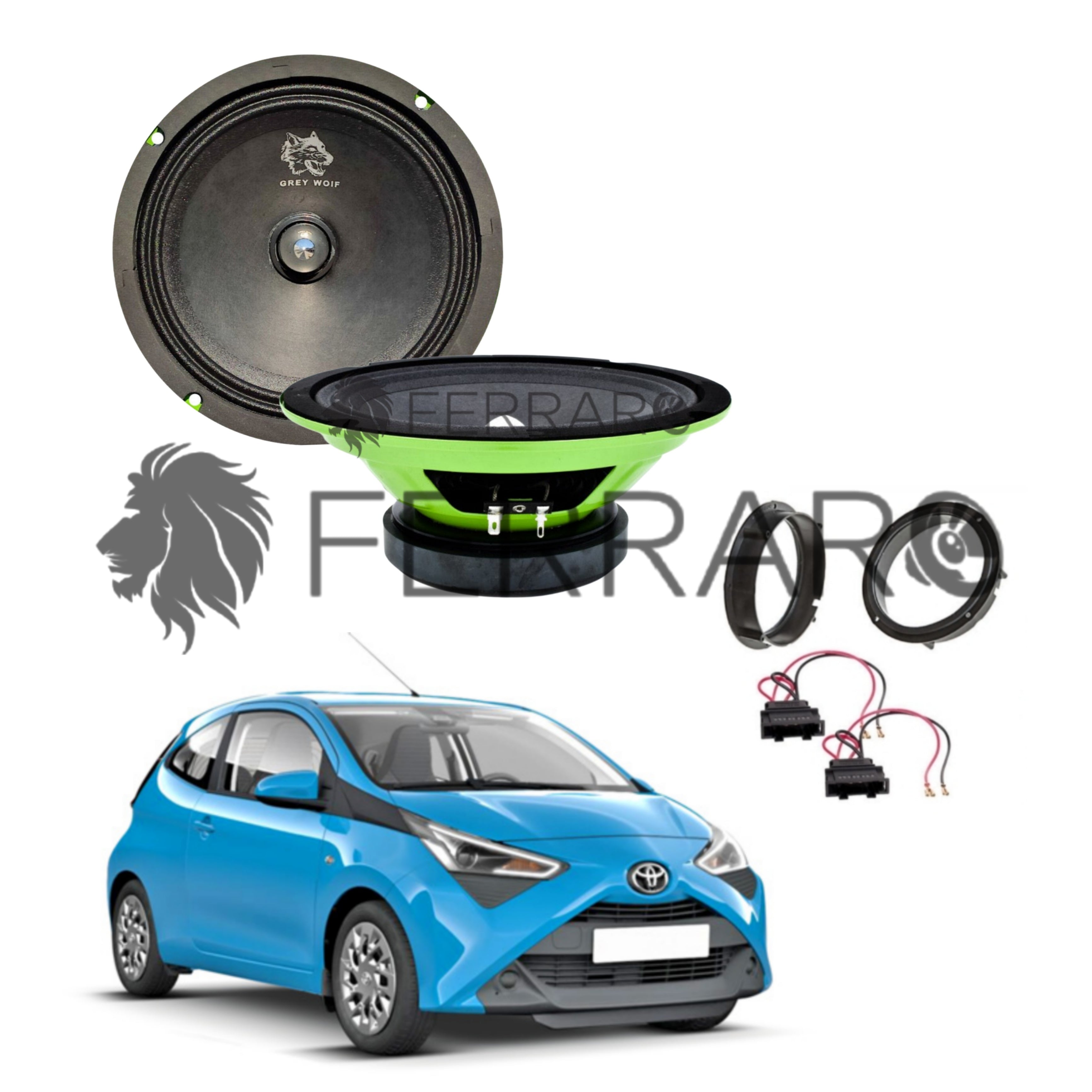 FerraroStore Kit 2 Altoparlanti | PV165.3 | Anteriore | Toyota Aygo (Dal 2014>)