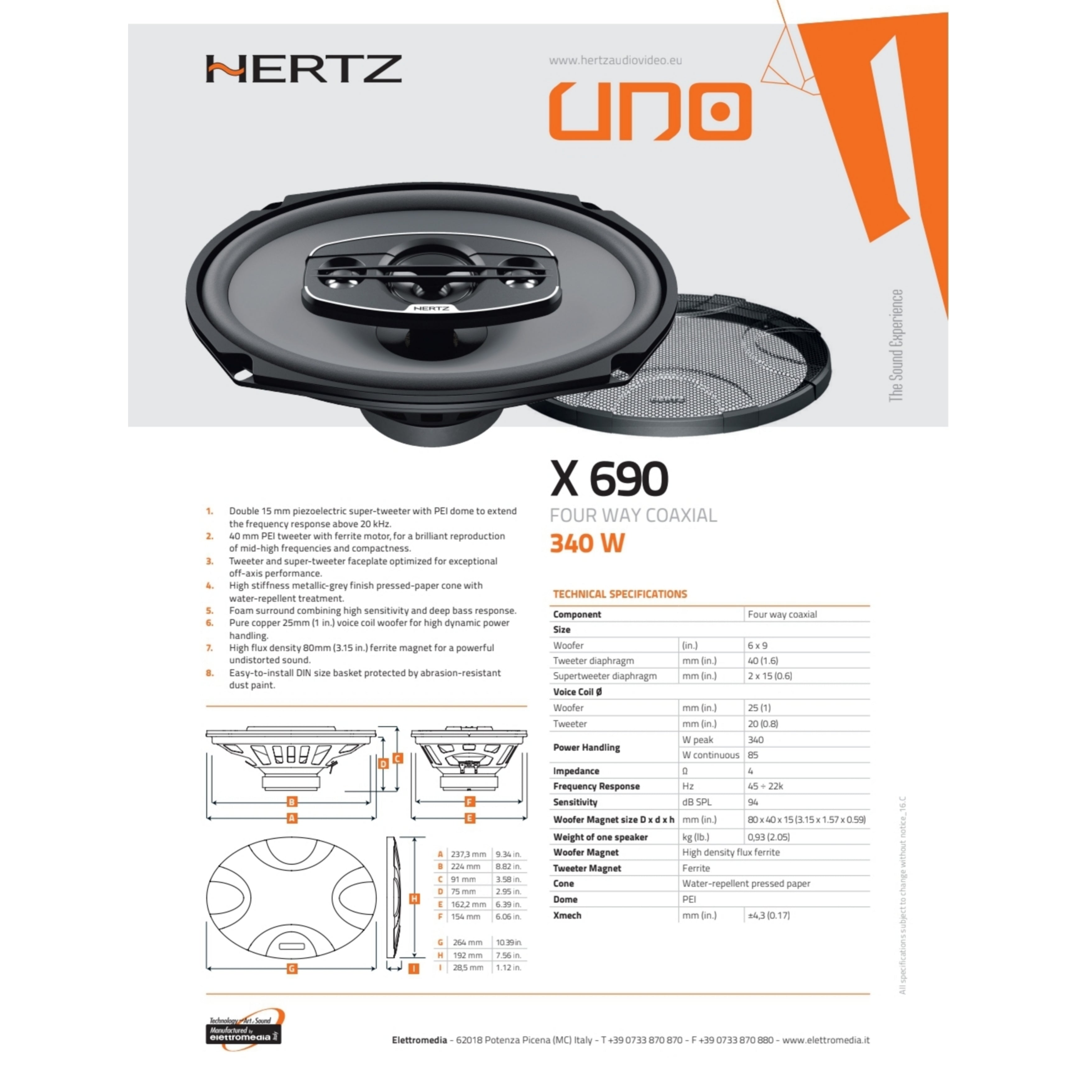 Hertz Kit 4 Casse | DCX 165.3 | X 690 | Ant/Post | Mini Cooper R50, R53