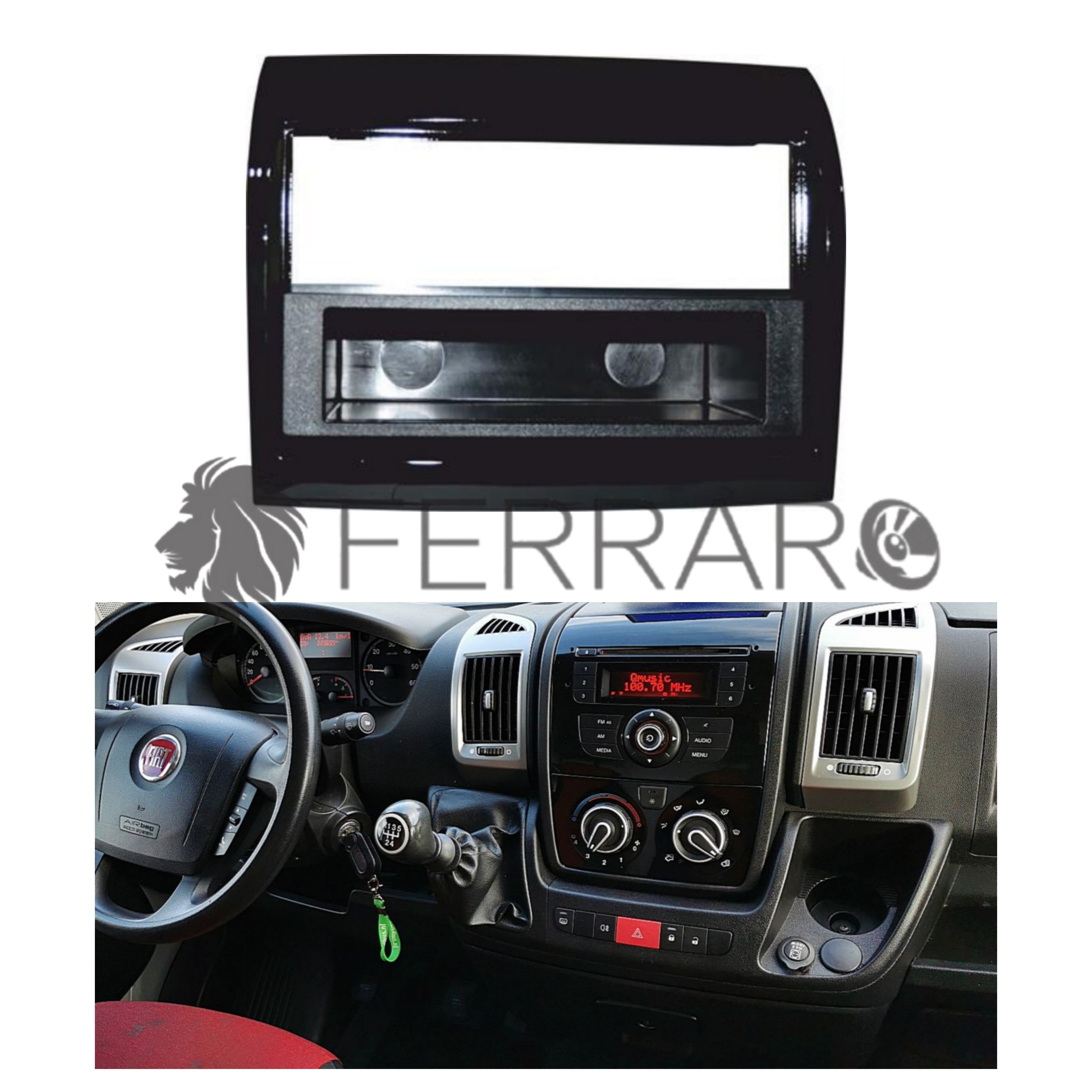 Mascherina 1DIN con Cassetto | Fiat Ducato | Citroen Jumper | Peugeot Boxer 2011-2015