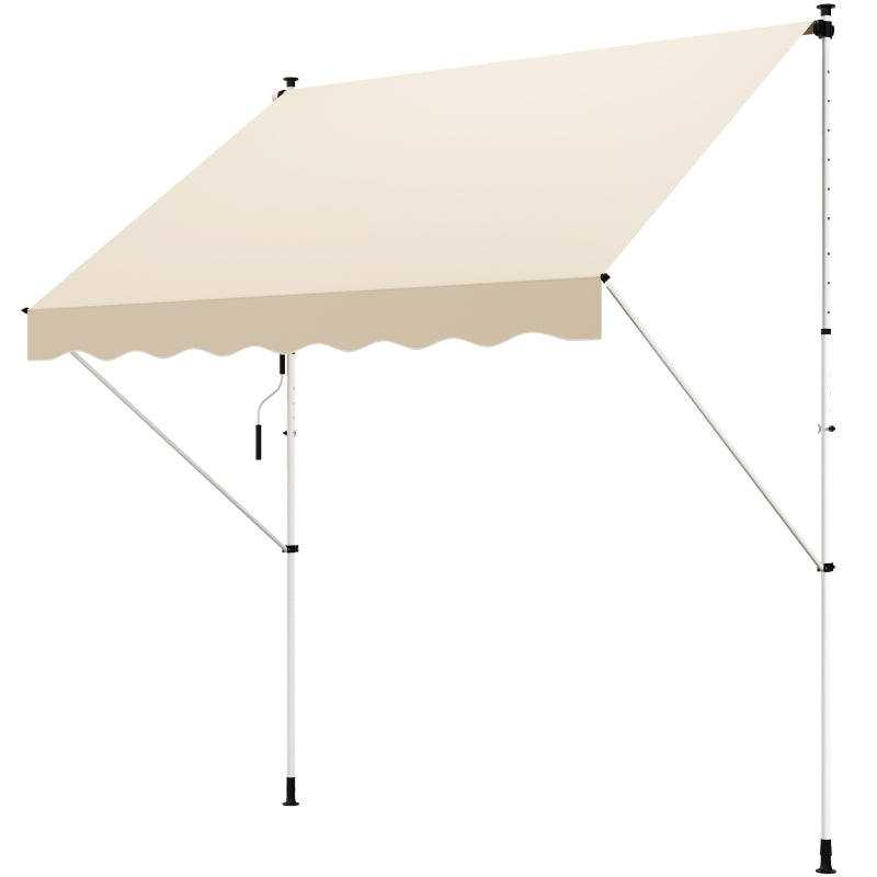 Outsunny Tenda da Sole a Bracci 3x1.5m con Manovella e Struttura Telescopica, Beige