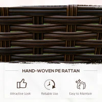 Outsunny Orto Rialzato a 3 Livelli in Rattan Sintetico senza Fondo per Piante e Verdure, 120x120x40cm, Grigio