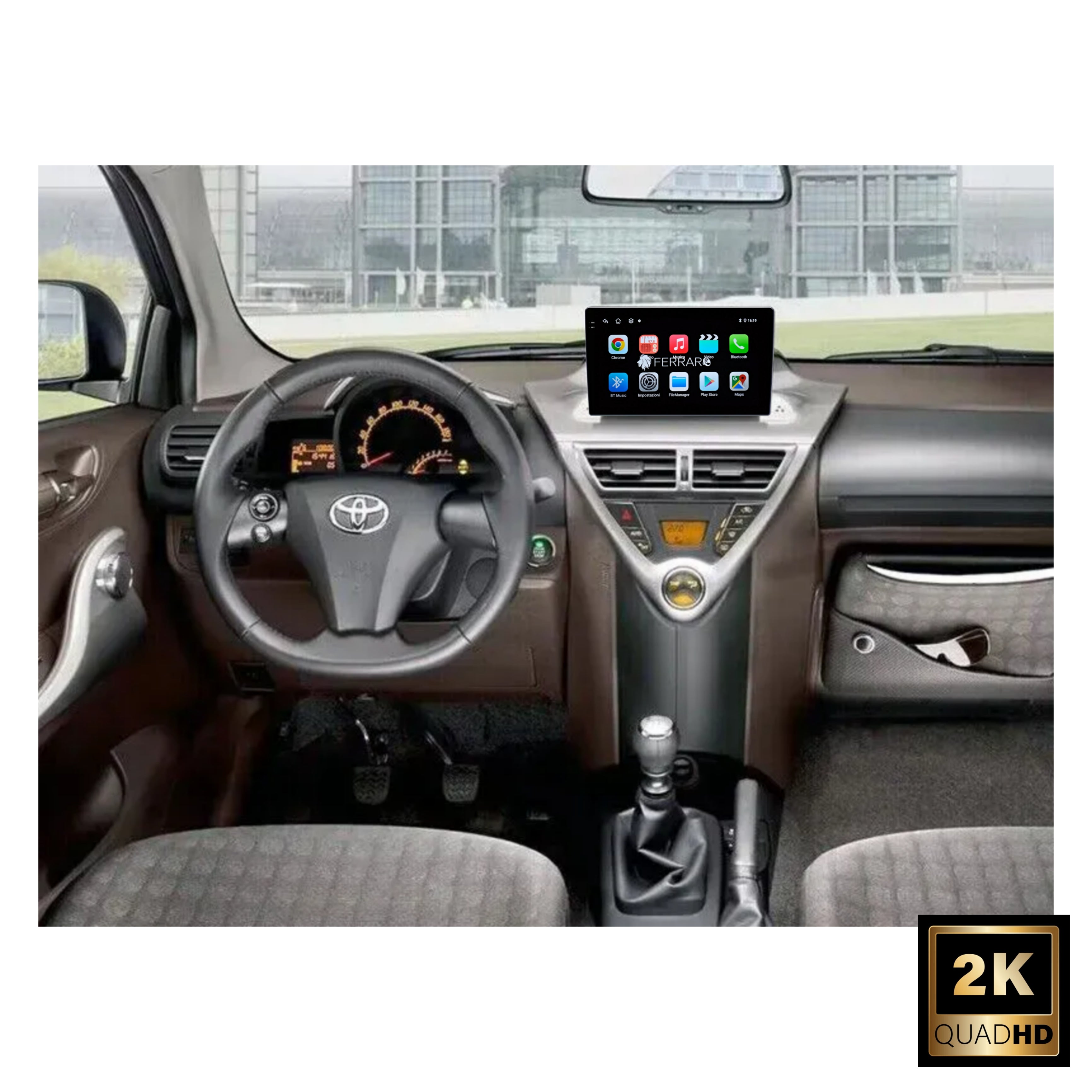 Autoradio per Toyota IQ | Scion IQ 9" 2K | 2008-2016 | Android | Bluetooth | CarPlay | Android Auto | 12/256GB Ram