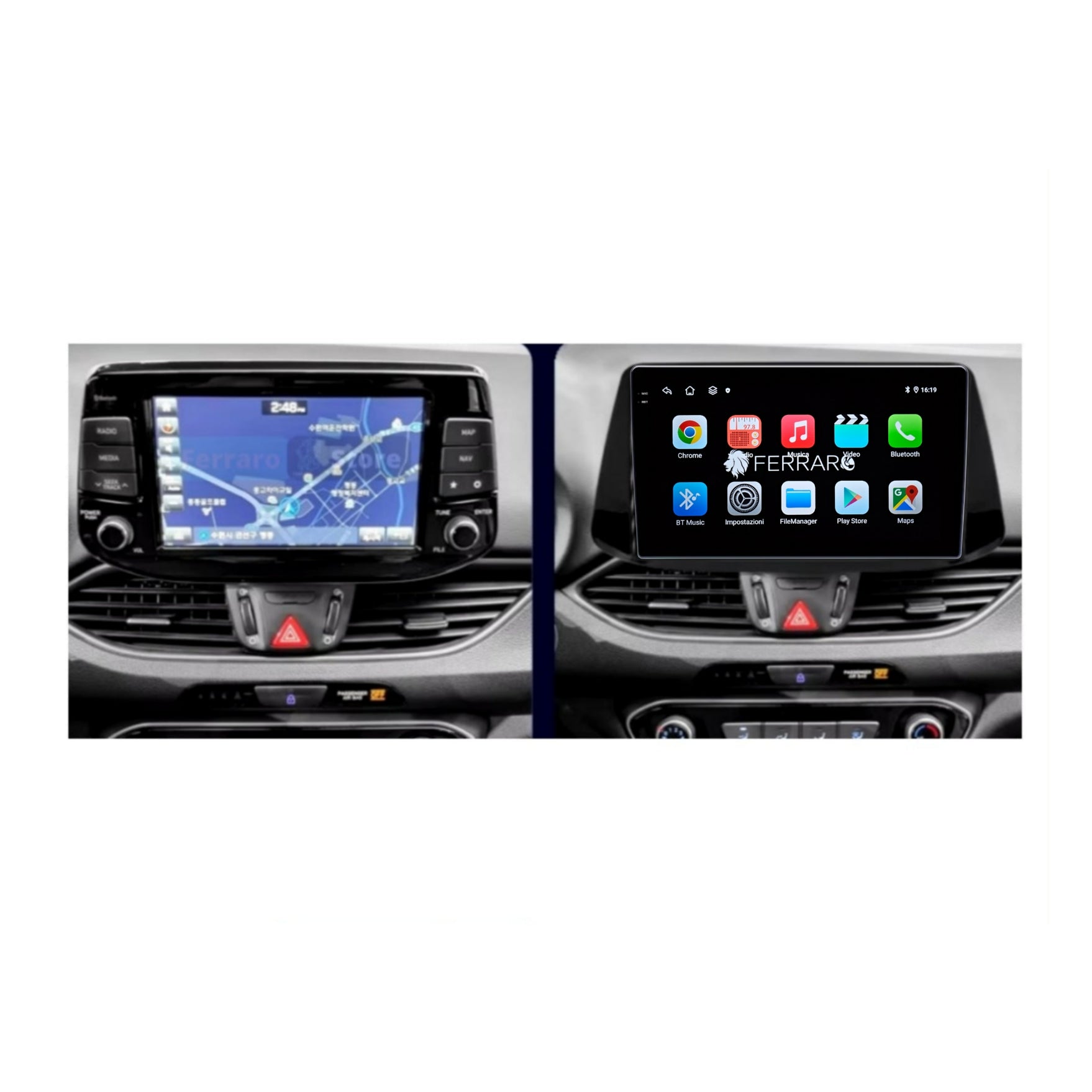 Autoradio per Hyundai i30 9" 2K | 2017-2018 | Android | Bluetooth | CarPlay | Android Auto | 12/256GB Ram