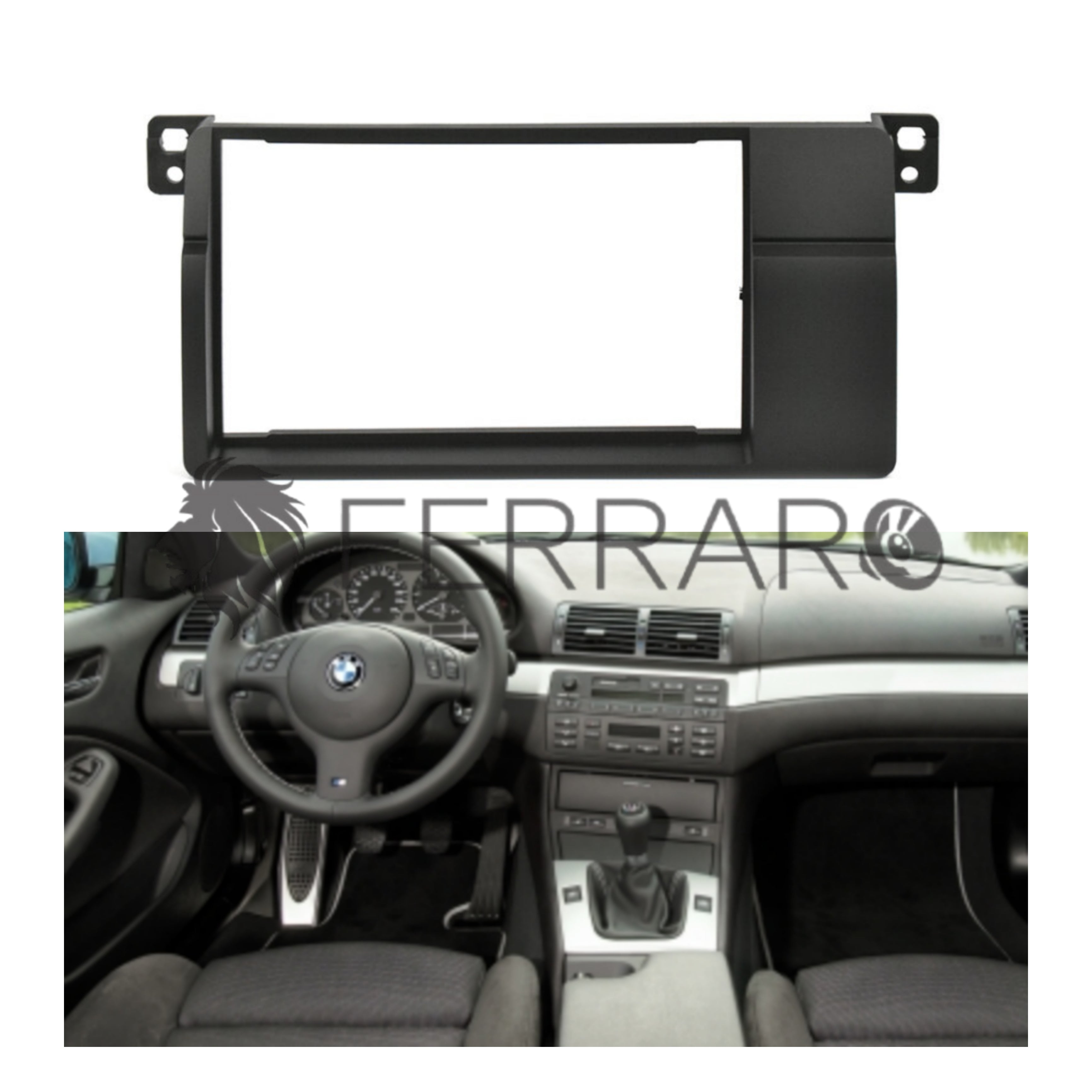 Car Radio Panel Kit, 2DIN No Frame, BMW 3 E46, from 98' - 2006