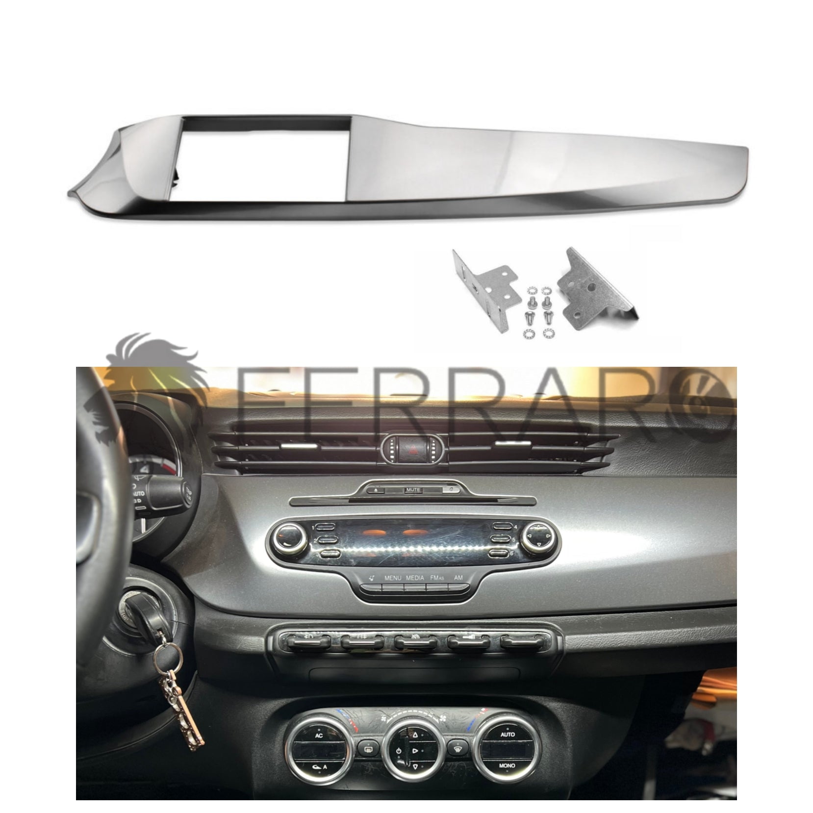 Car Radio Panel Kit, 2 Din, AlfaRomeo Giulietta, 2010 - 2014