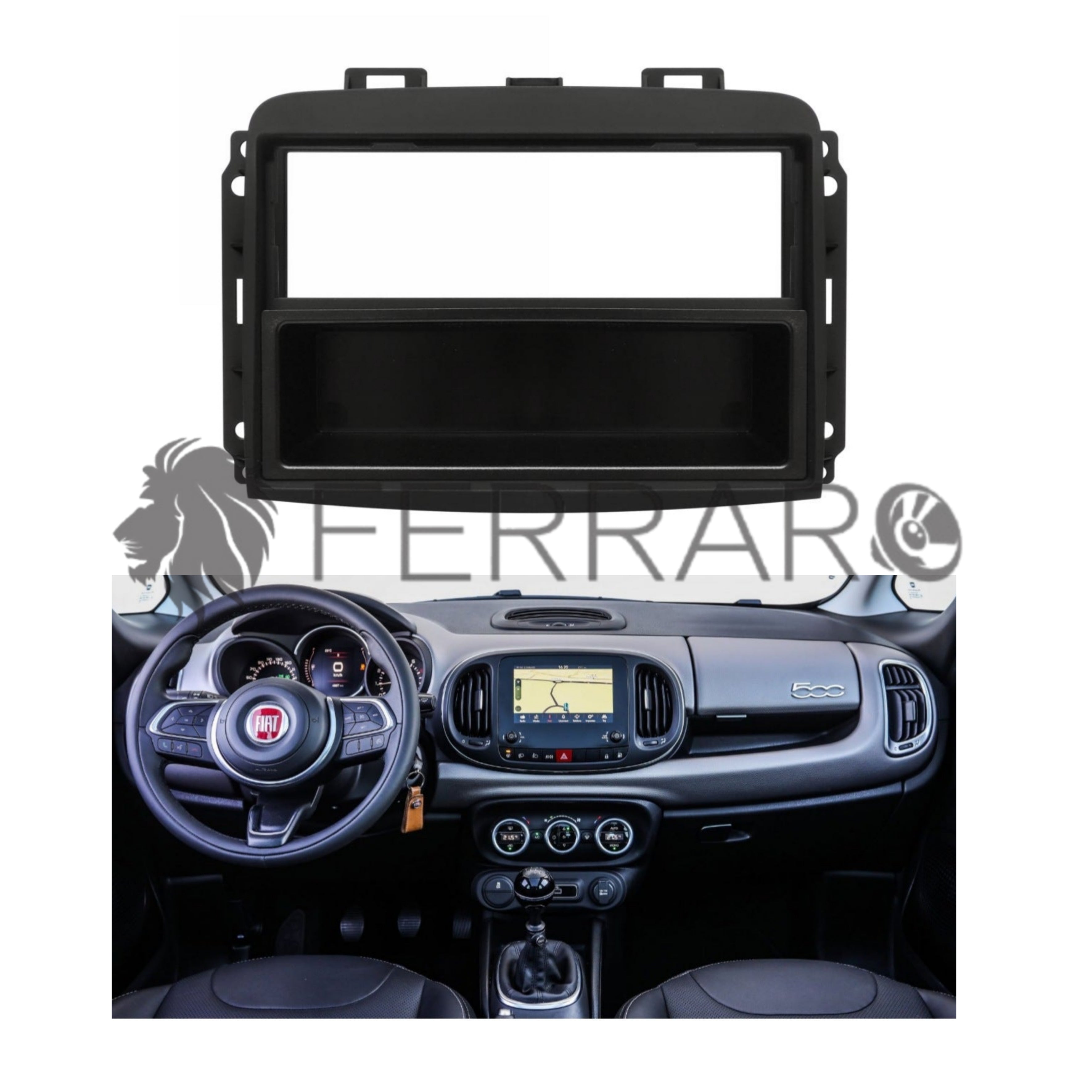 Mascherina 1DIN con Cassetto | Fiat 500L Dal 2018>
