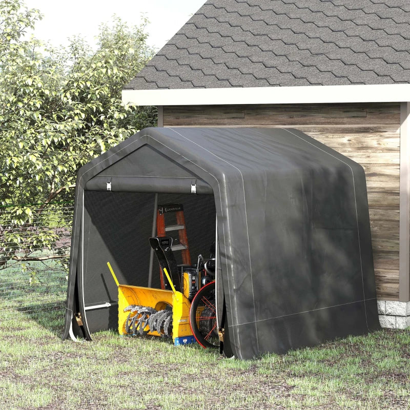 Outsunny Tendone Garage per Auto, Moto e Attrezzi in Metallo e Tessuto PE, 280x240x240cm, Grigio