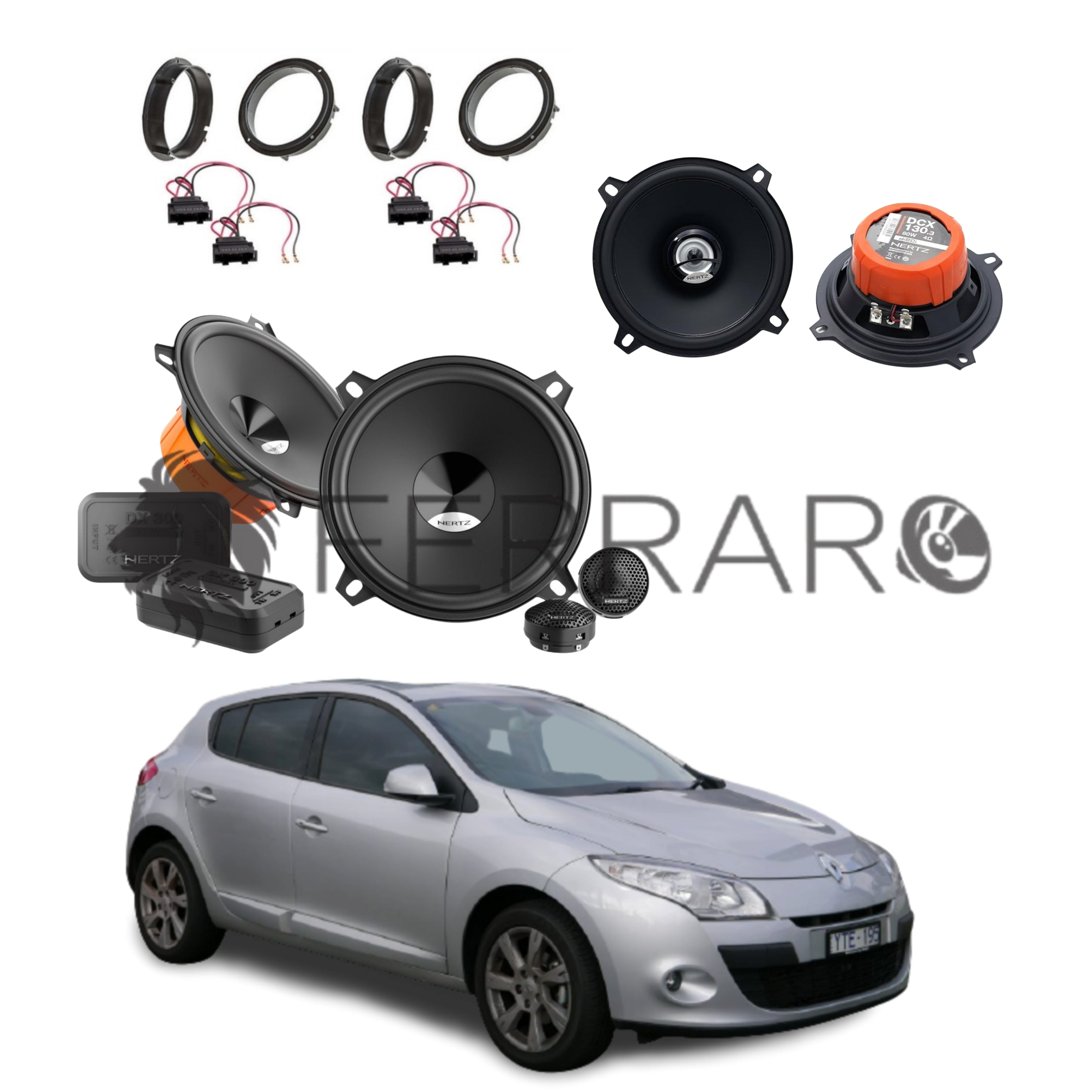 Hertz Kit 6 Casse | DCX 130.3 | DSK 130.3 | Ant/Post | Renault Megane III (2008-2016)