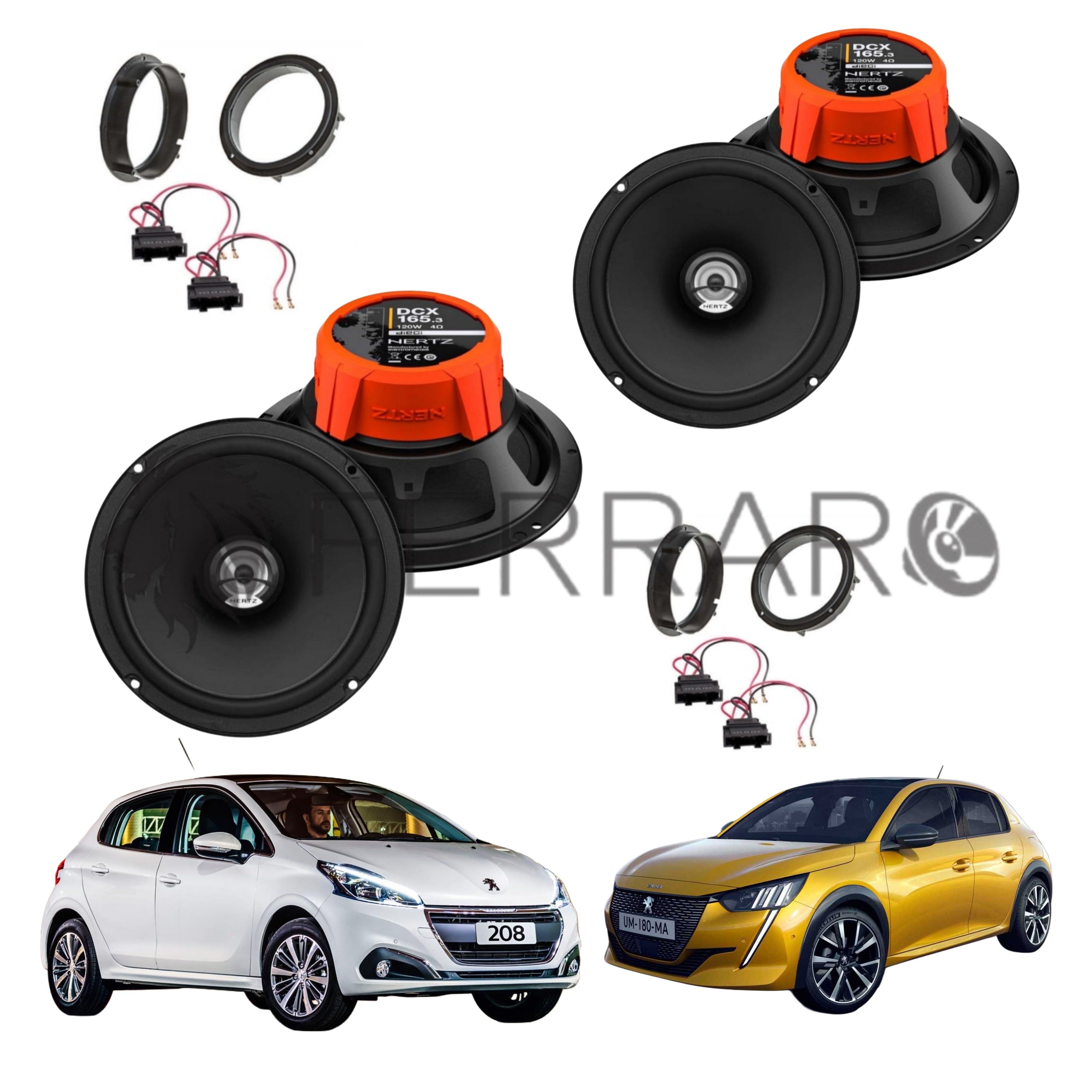 Hertz Kit 4 Casse | DCX 165.3 | Ant/Post | Peugeot 208