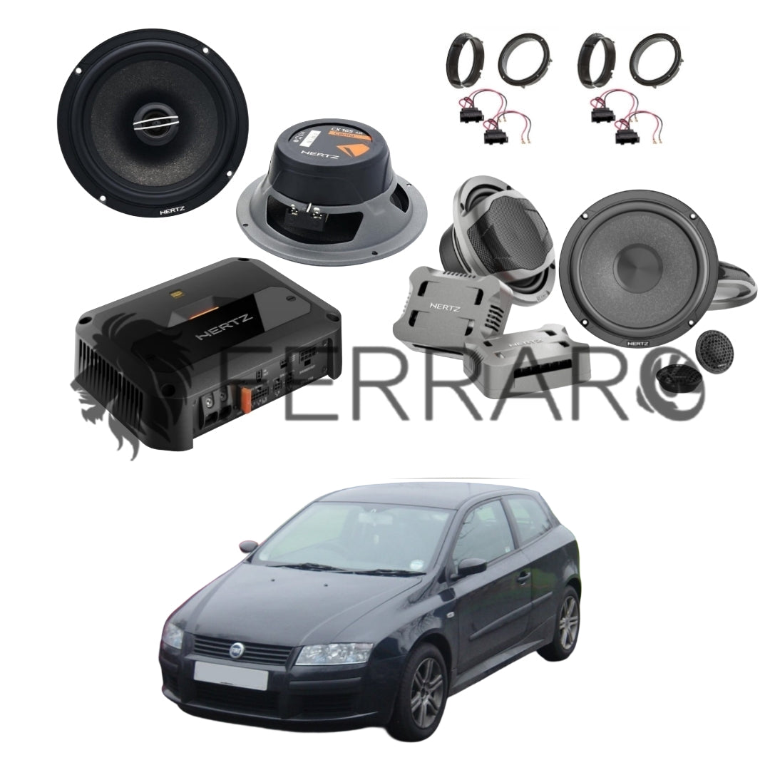 Hertz Sound Amplificatore CP 4.800 4 Canali 4x190w, CK 165, CX 165, Set Cavi, per Fiat Stilo
