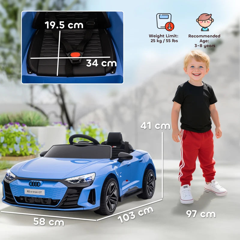 HOMCOM Auto Elettrica per Bambini 3-5 Anni con Telecomando, Sospensioni e Clacson, 103x58x41 cm, Blu e Nero