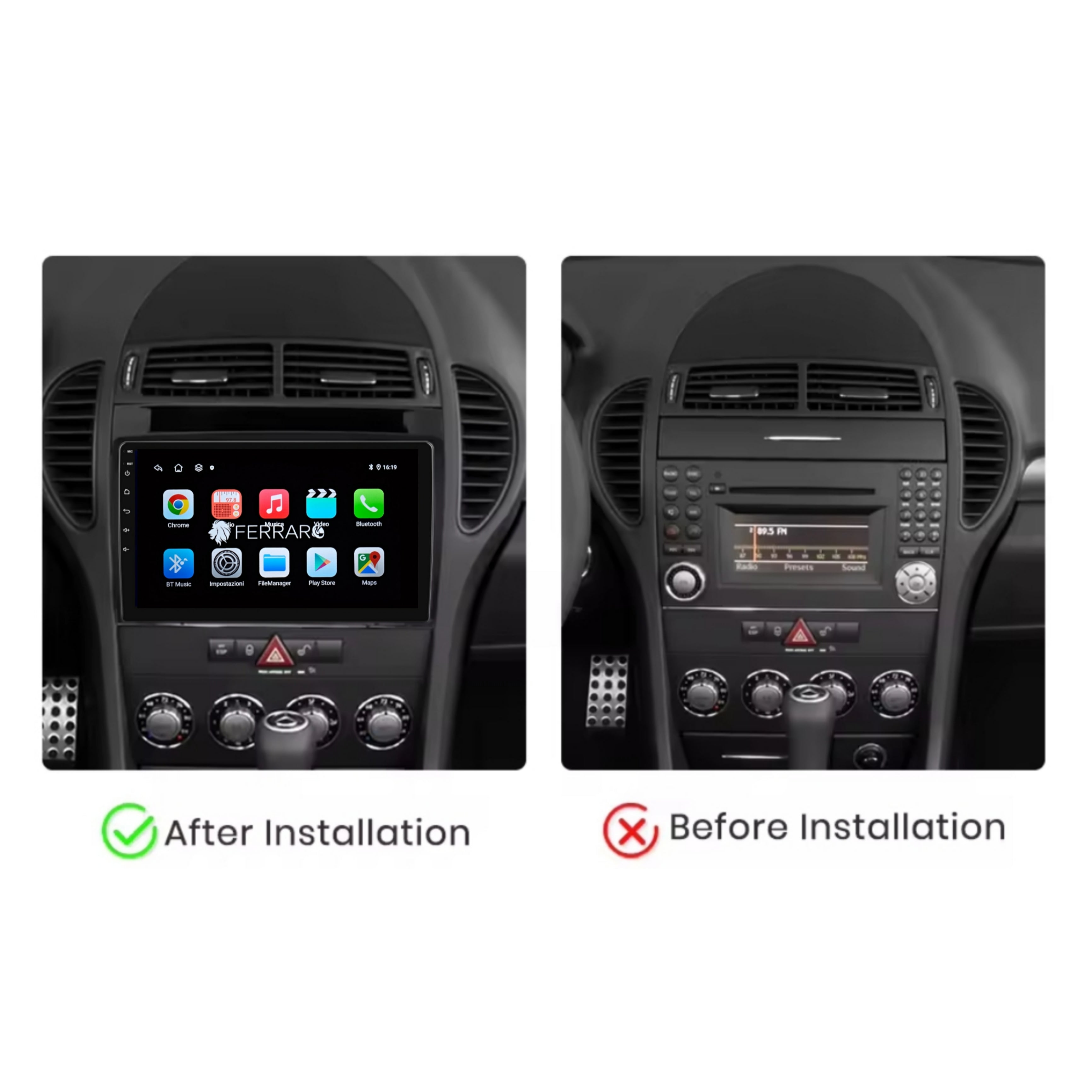 Autoradio per Mercedes Benz SLK R171 9" | 2004-2011 | Android | Bluetooth | CarPlay | Android Auto | 2GB/4GB/6GB/8GB Ram