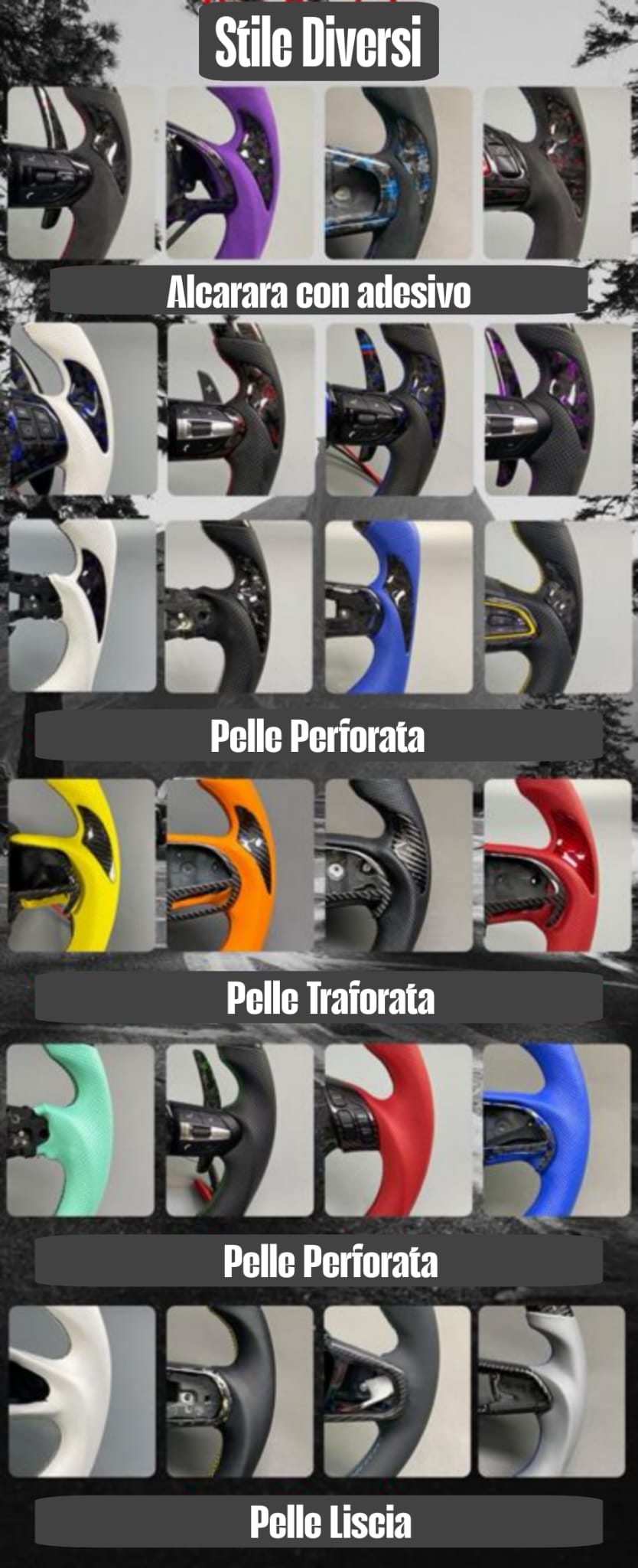 Volante Sportivo per Alfaromeo Giulia, Stelvio, Carbonio, Customizzato in Pelle (su Ordinazione)