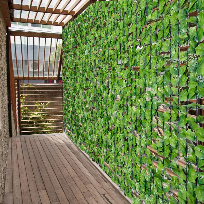 Outsunny Rotolo di Siepe Artificiale per Balcone e Giardino in PE Verde 300x150cm