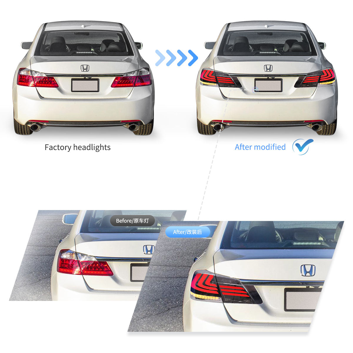 Fanali Posteriore Completo per Honda Accord VIV (2012-2017) a LED