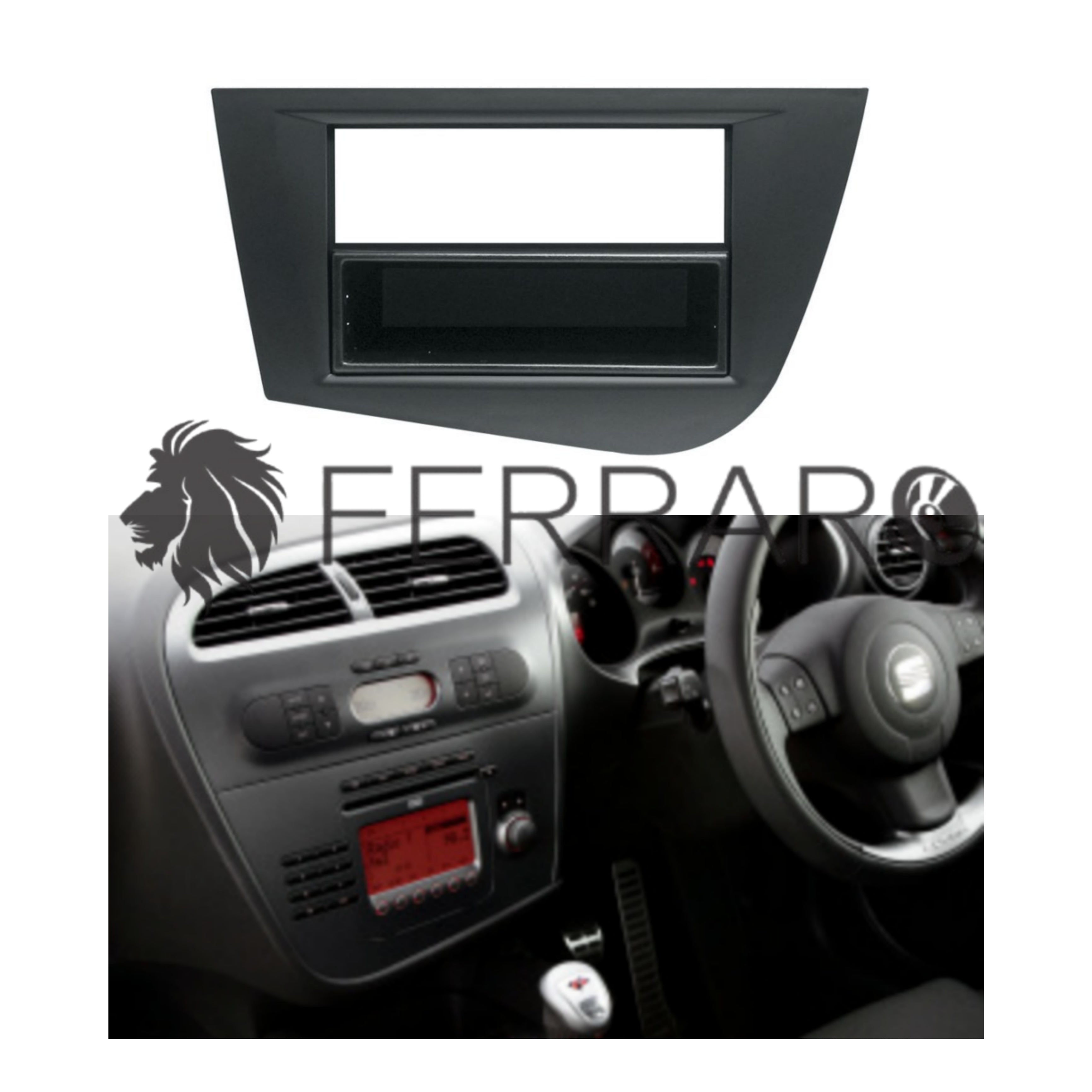 Car Radio Panel, 1 Iso with Drawer, Seat Leon, 2005 - 2012