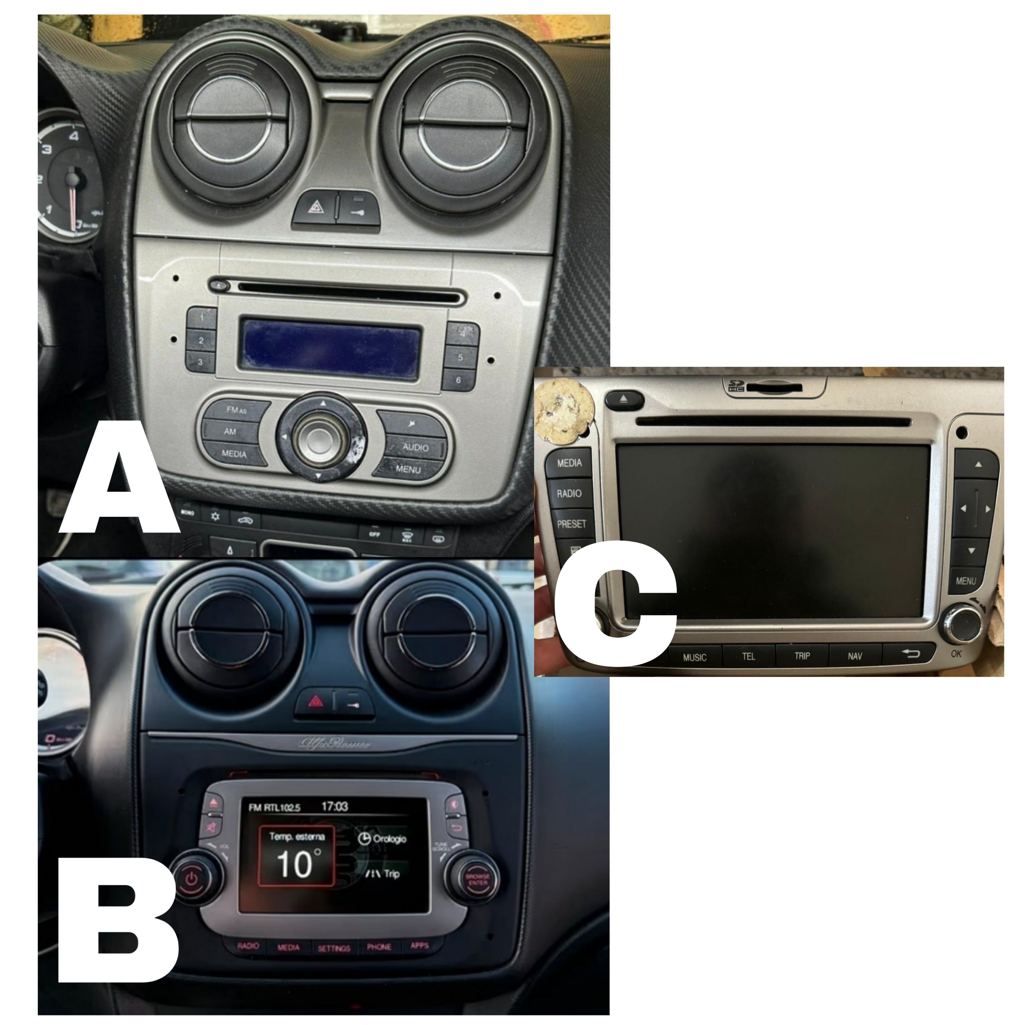 Autoradio per AlfaRomeo Mito 7" | 2008-2018 | Android | Motorizzato | Bluetooth | CarPlay | Android Auto | 2/32GB Ram