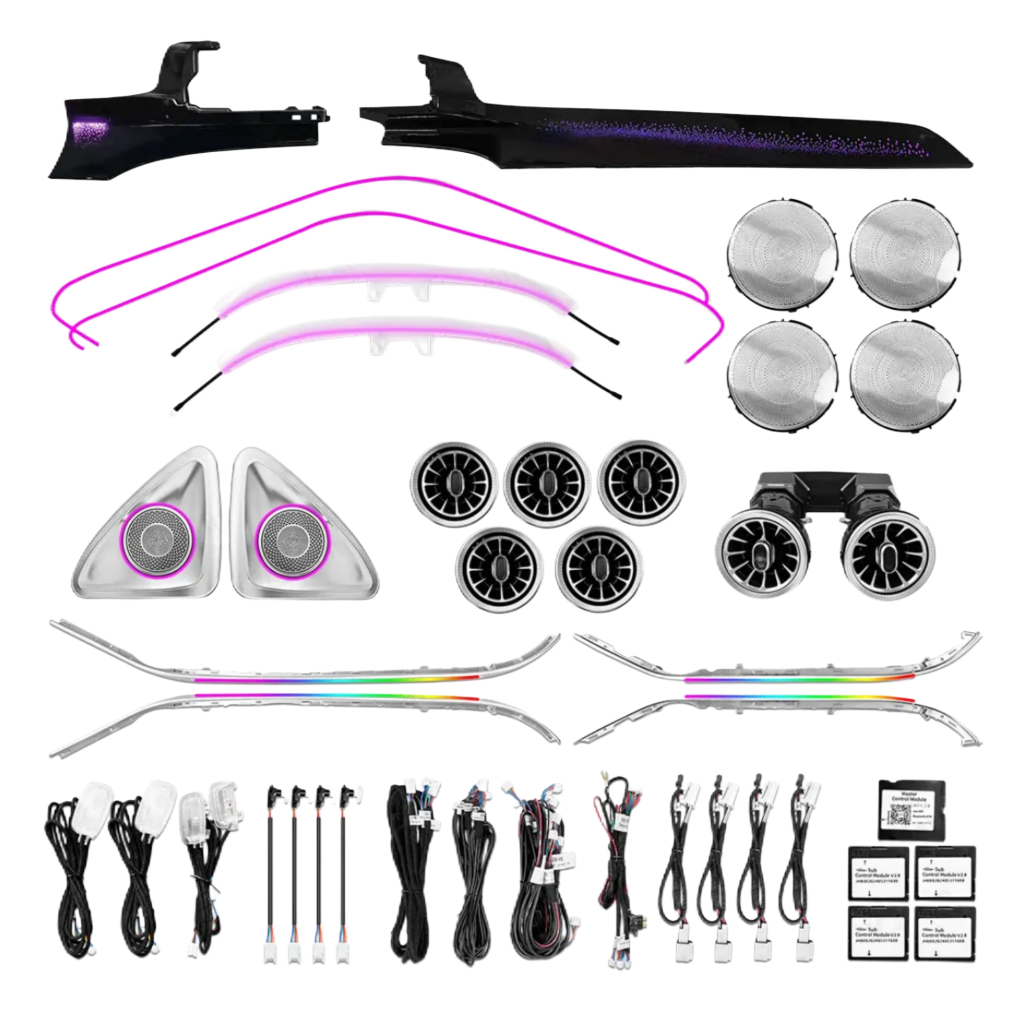 Ambient Light per Mercedes GLC X253, Classe C W205, 64 Colori RGB