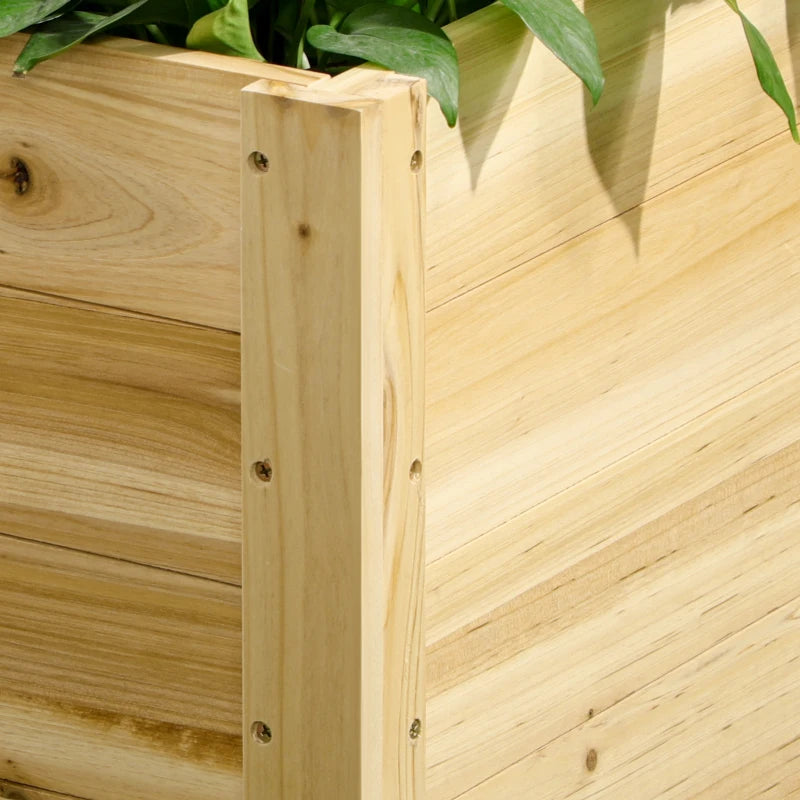 Outsunny Fioriera da Giardino con Foro di Drenaggio e Rotelle, in Legno di Abete, 89x48x47 cm