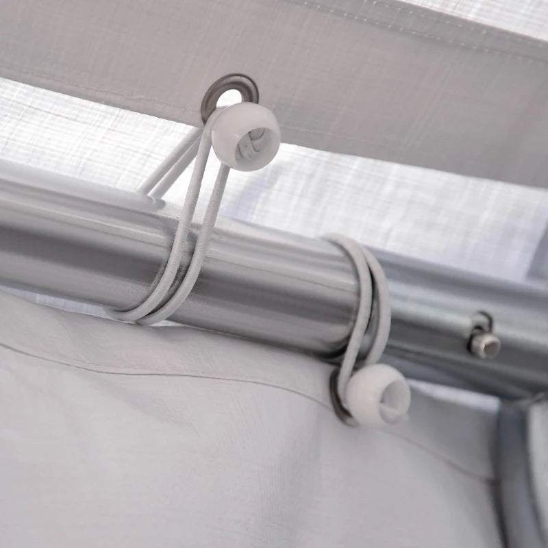 Outsunny Tendone per Feste 6x4m con Pareti Rimovibili, Porte e 6 Finestre, Bianco
