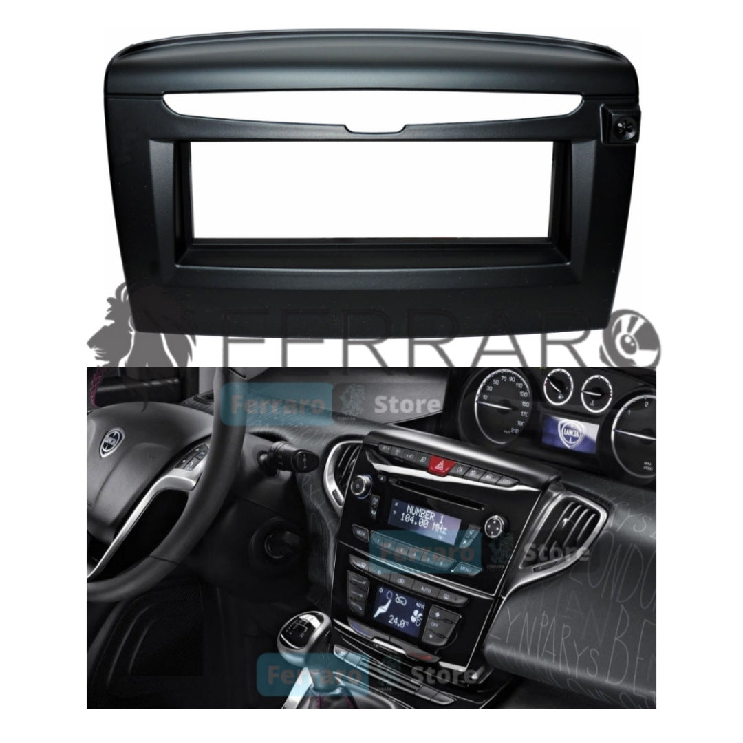 Mascherina Autoradio 1 DIN Nero Lucido - Cornice Di Sostituzione Per Stereo Auto - Foto 2