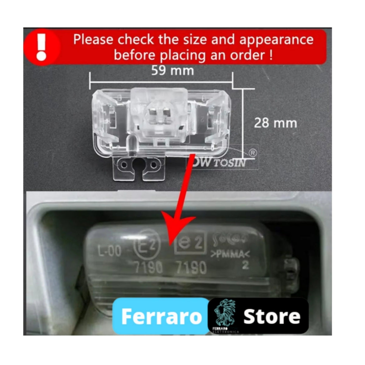Telecamera Posteriore per Citroen C3 MK1 (2002-2009) AHD 1920x1080, 170° Gradi
