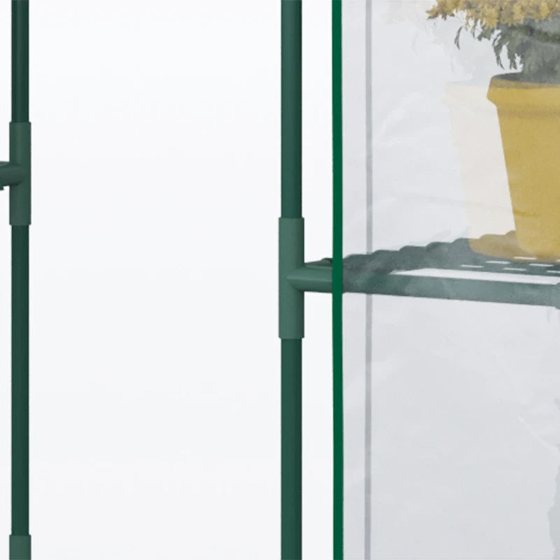 Outsunny Serra da Giardino in PE Impermeabile e Anti UV con Accessori Montaggio, 142x73x195 cm, Verde