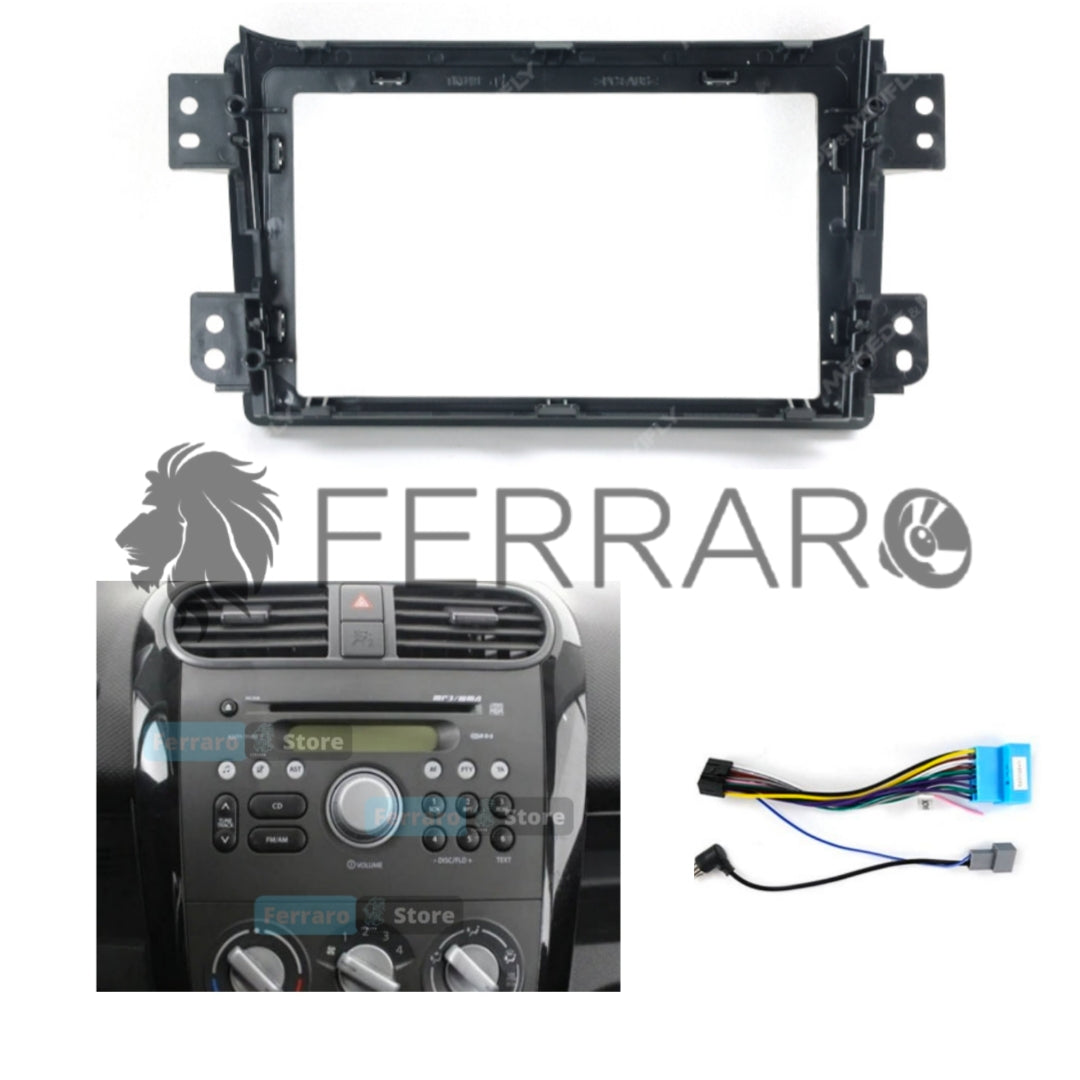 Kit Montaggio Autoradio 9"Pollici Opel Agila, Suzuki Splash Ritz (2008-2015), Mascherina, Cablaggio per Autoradio Android