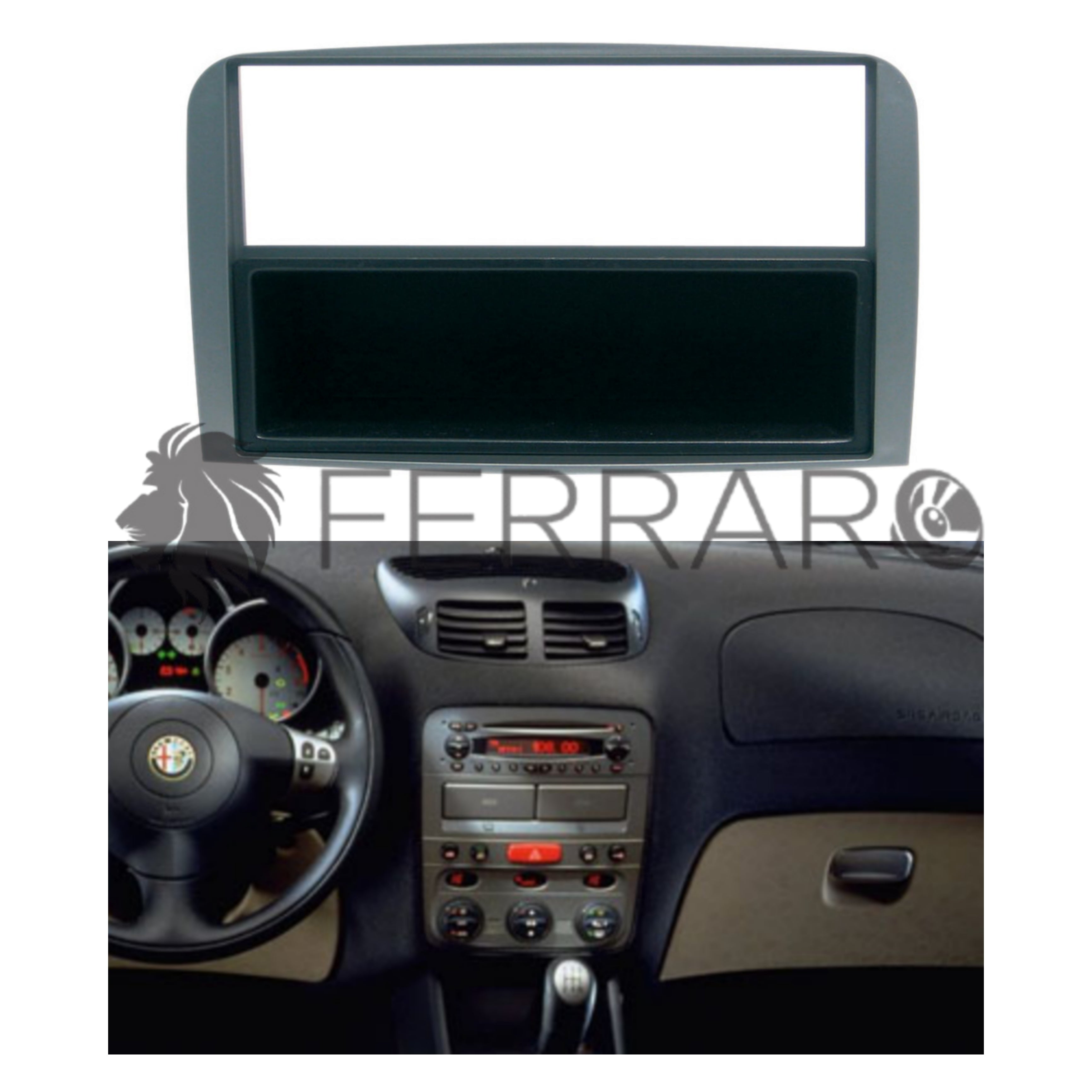 Mascherina 1DIN con Cassetto | AlfaRomeo GT | AlfaRomeo 147 | 2008-2013