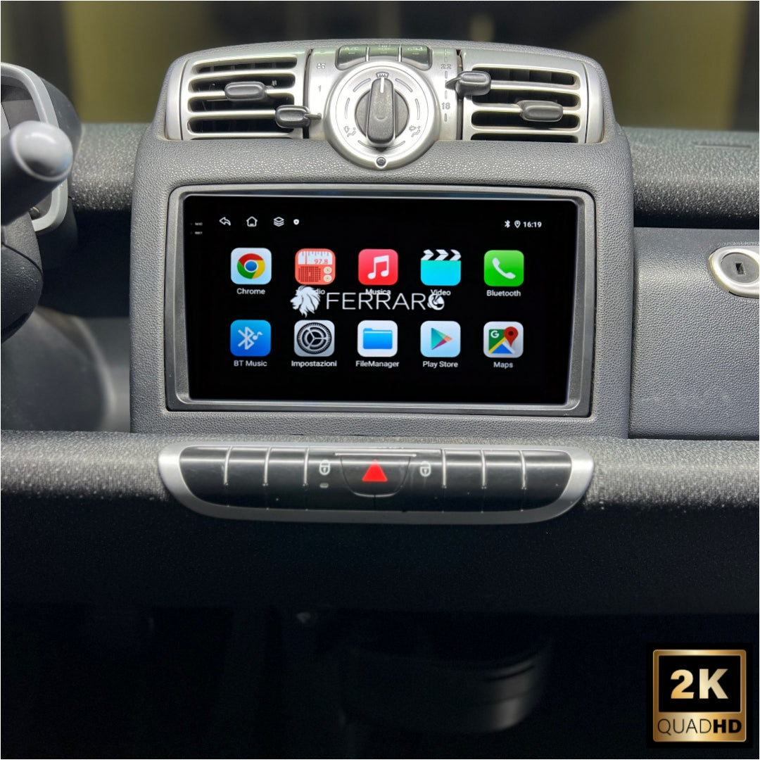 Autoradio per Smart 451 9" 2K | 2002-2015 | Android | Bluetooth | CarPlay | Android Auto | 12/256GB Ram