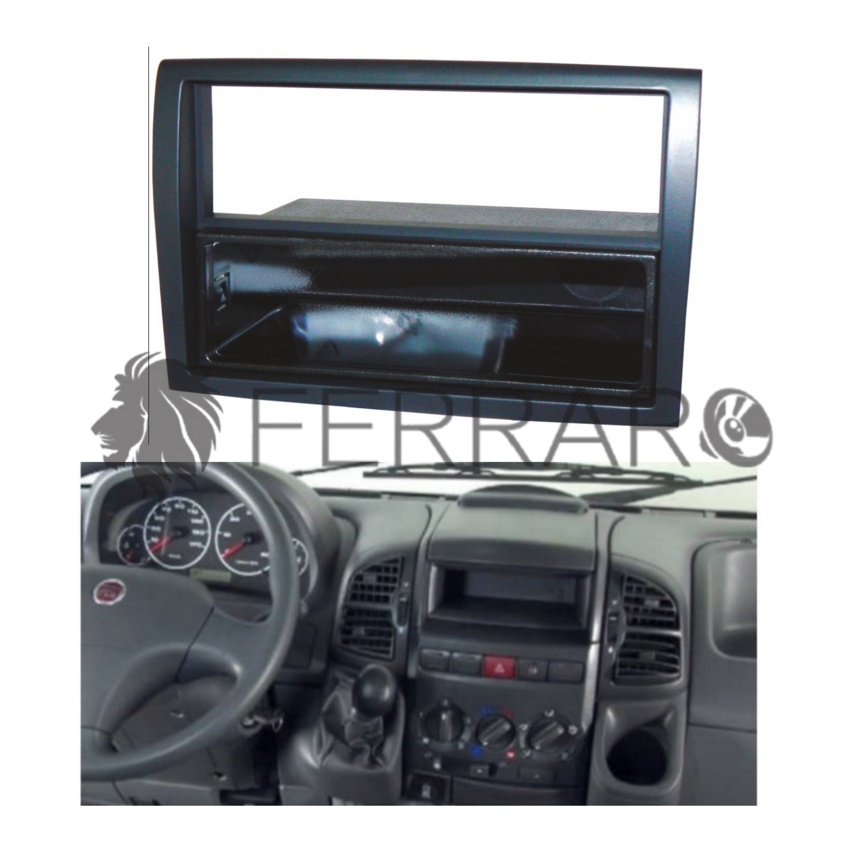 Mascherina 1DIN con Cassetto | Fiat Ducato | dal 2006, Antracite