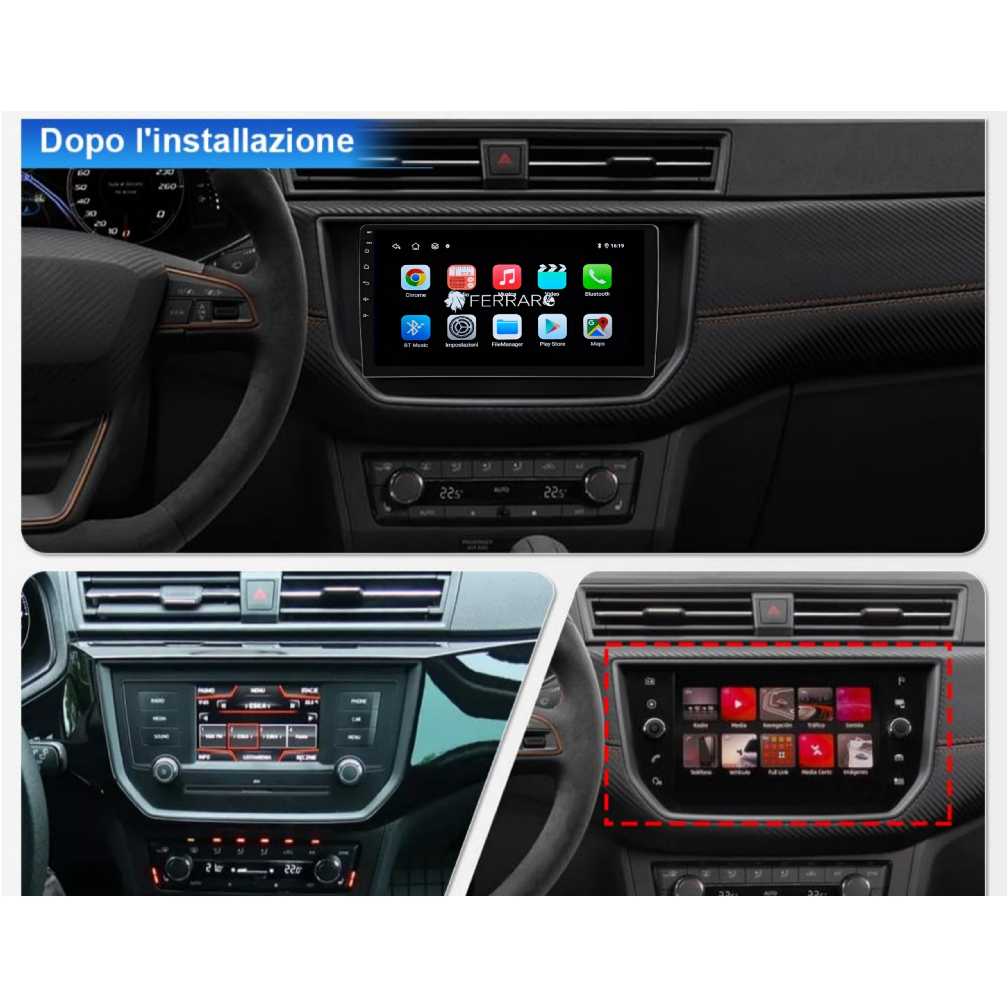 Autoradio per Seat Ibiza | Arona 9" | 2017-2021 | Android | Bluetooth | CarPlay | Android Auto | 2GB/4GB/6GB/8GB Ram