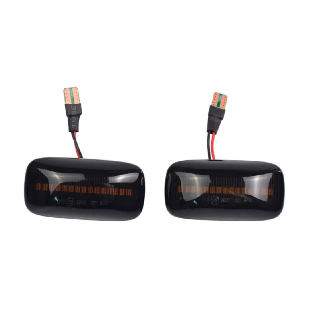 LED Sequential Side Marker Light Set For Nissan Maxima, Almera / Pulsar N15, Cefiro A32 – Black Housing, Yellow Light, Clear Lens