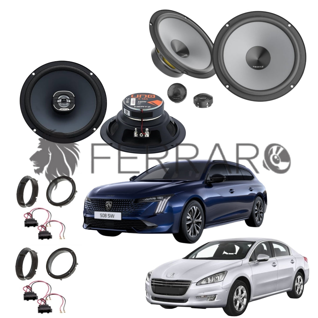 Hertz Kit 6 Casse | K 165 | X 165 | Ant/Post | Peugeot 508 1ª/2ª (2010-2024)