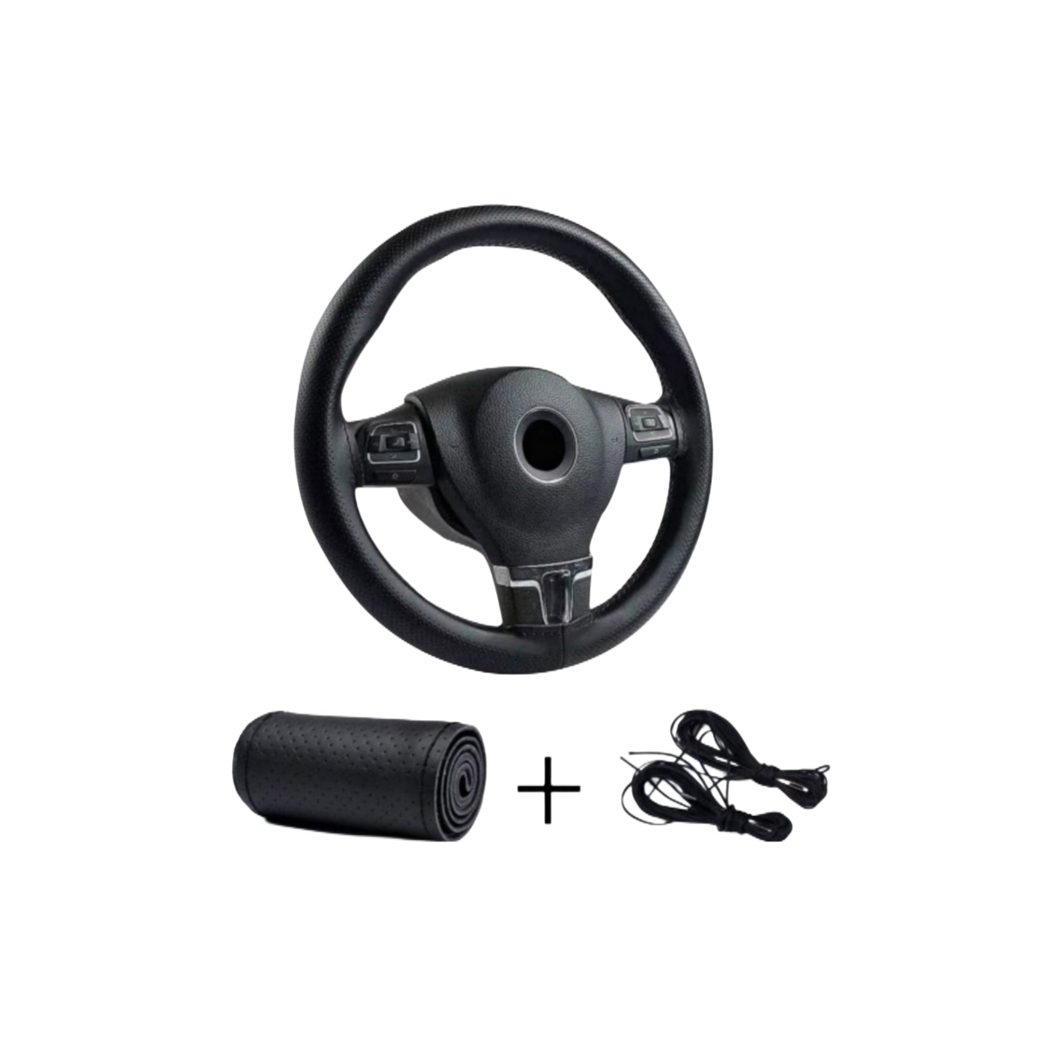 Coprivolante Universale, In morbida Similpelle, Diametro 38, Colore Nero, Ago & Filo da Cucire