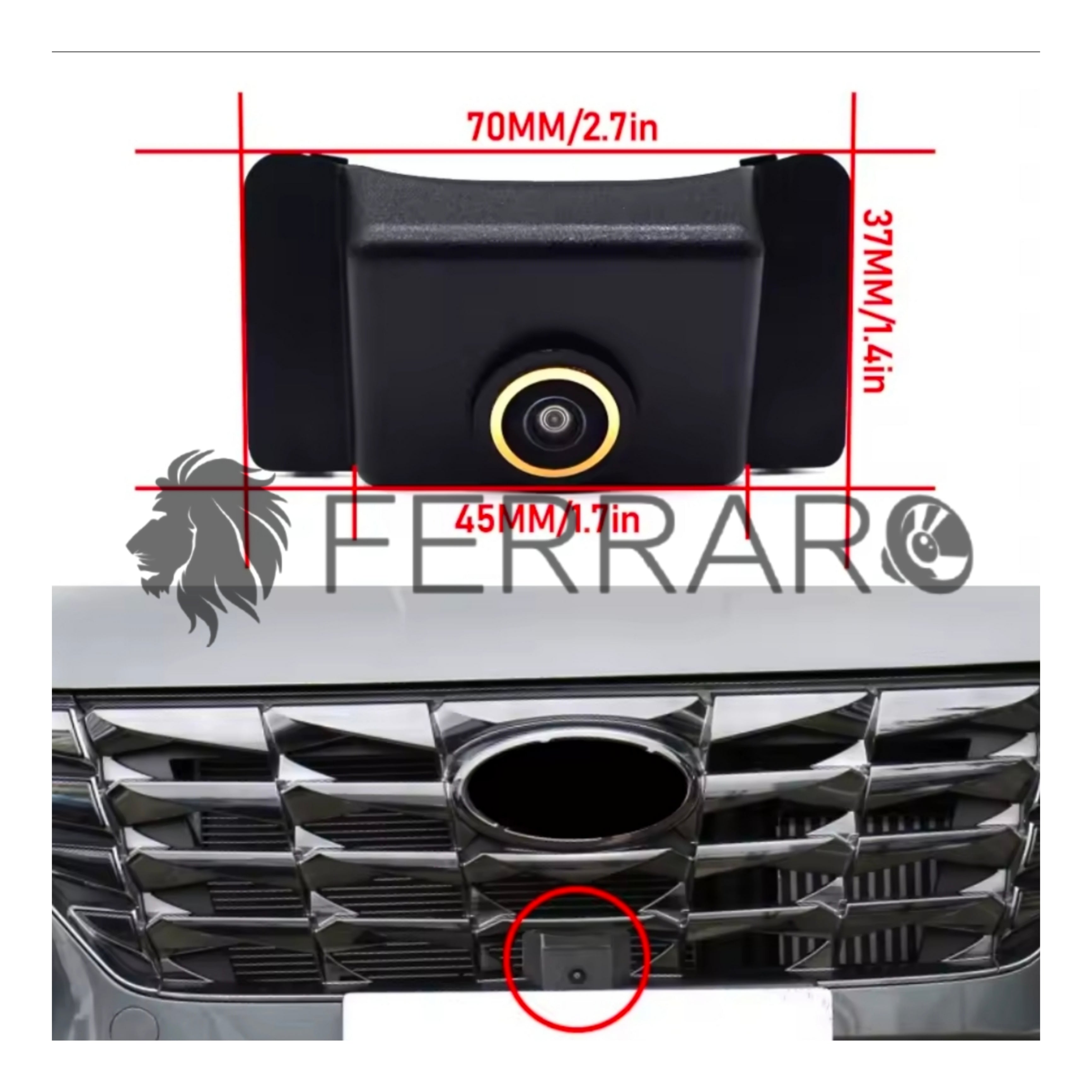 Telecamera Frontale per Hyundai Tucson NX4 (2020-2023) | AHD, 1920x1080 | 170° Gradi