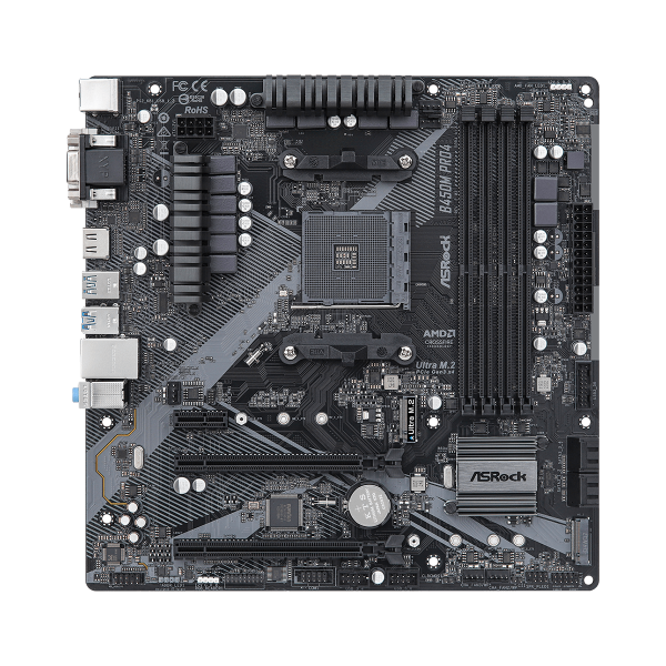 Asrock B450M Pro4 R2.0 AMD B450 Presa AM4 micro ATX