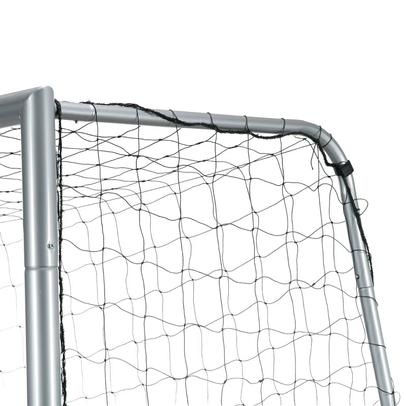 SPORTNOW Porta da Calcio Grigia 300x120x200 cm con Viti e Picchetti inclusi, in PE e Metallo