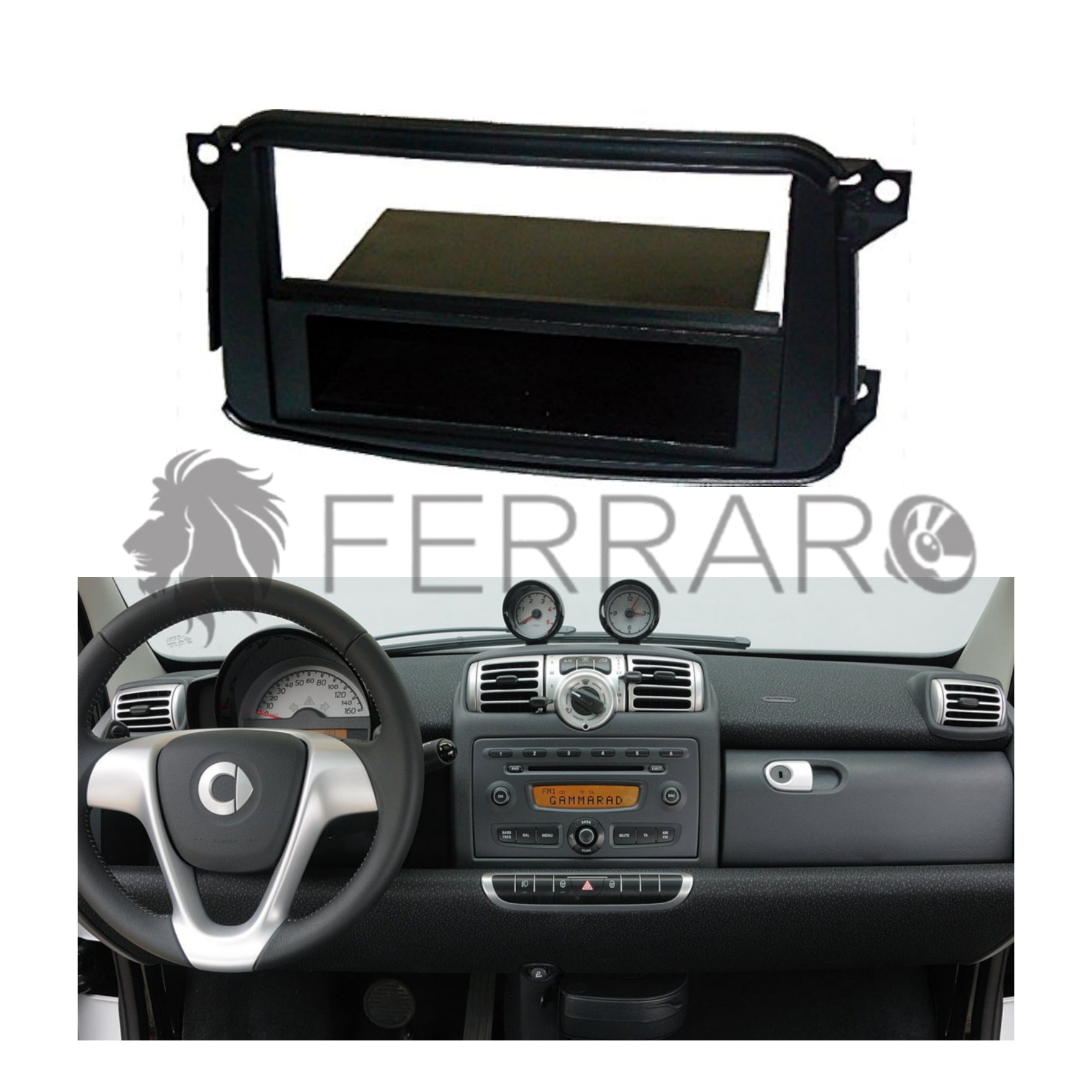 Mascherina 1DIN con Cassetto | Smart Fotwo 451 (2010-2015)