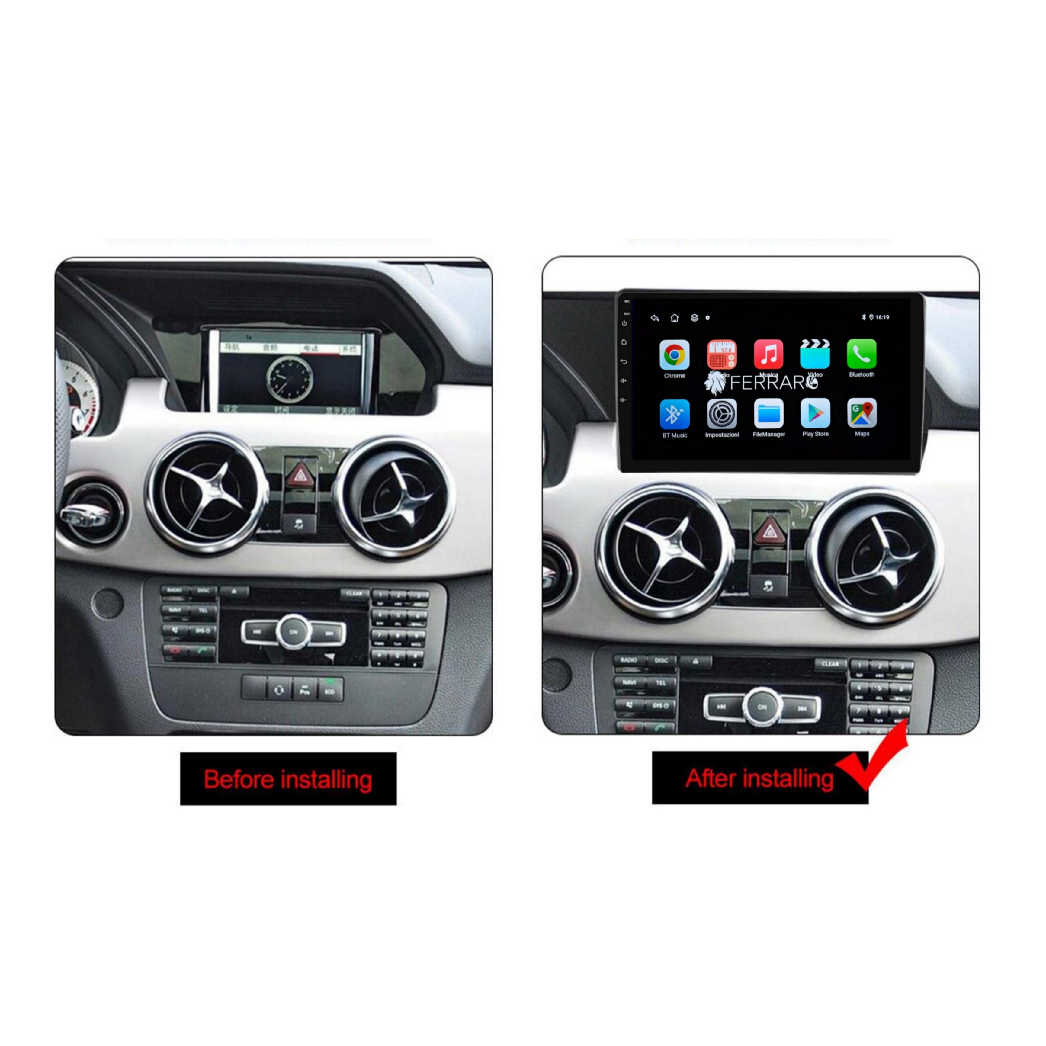 Autoradio per Mercedes GLK, X204 | NTG 4.5, 9" | 2008-2015 | Android | Bluetooth | CarPlay | Android Auto | 2GB/4GB/6GB/8GB Ram