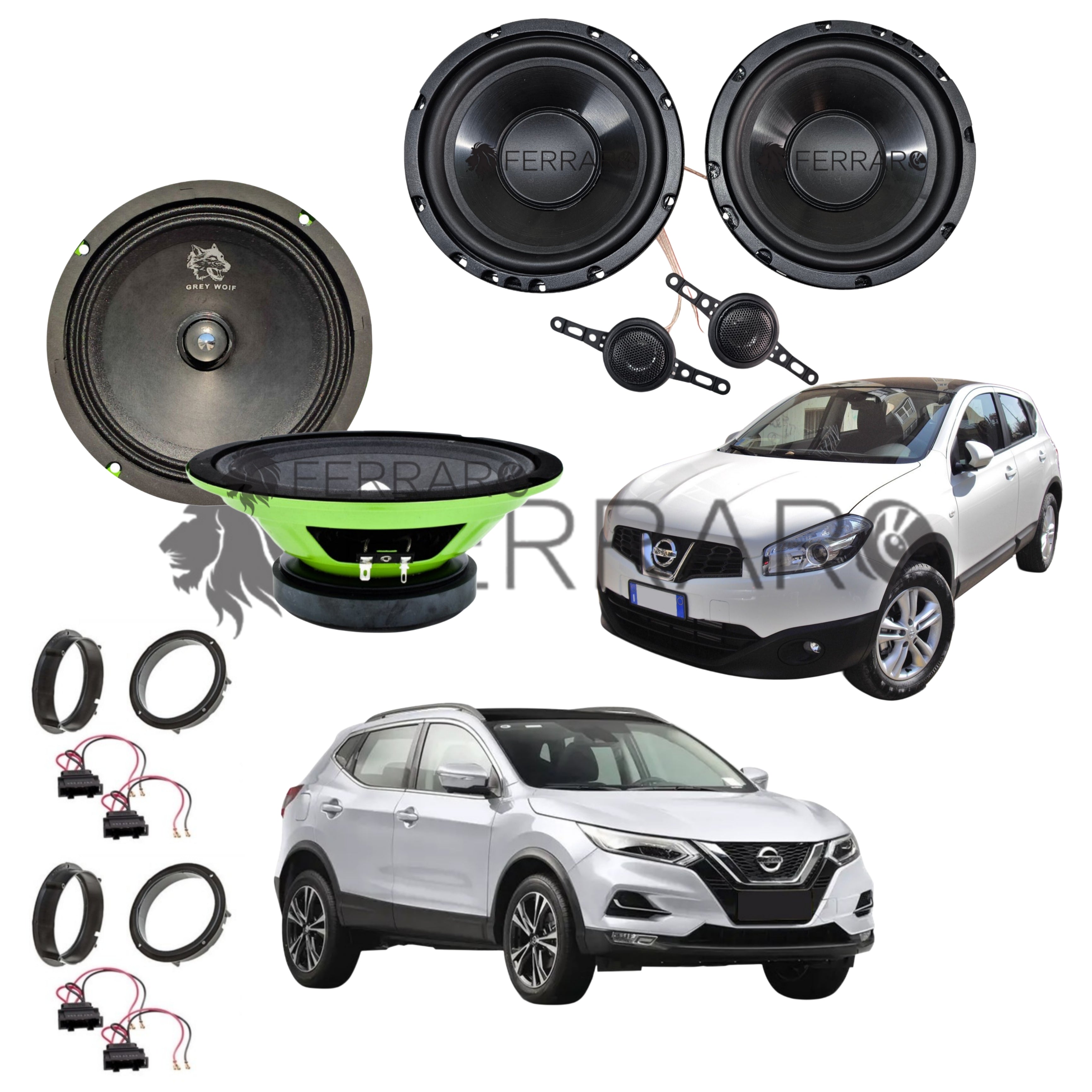 FerraroStore Kit 6 Altoparlanti | PV165.3 | ASK-165.2 | Ant/Post | Nissan Qashqai