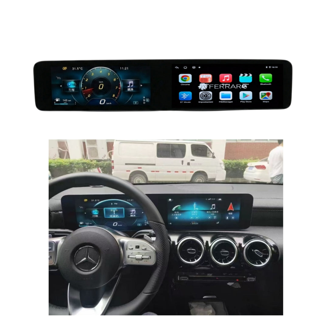 (PRENOTA) Autoradio per Mercedes Benz Classe A W177 12.3" + 12.3", Android, Bluetooth, CarPlay, Android Auto, 8/128GB Ram