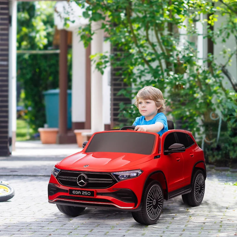 HOMCOM Macchina Elettrica per Bambini 3-8 Anni con Telecomando, Fari e Clacson, Rossa e Nera