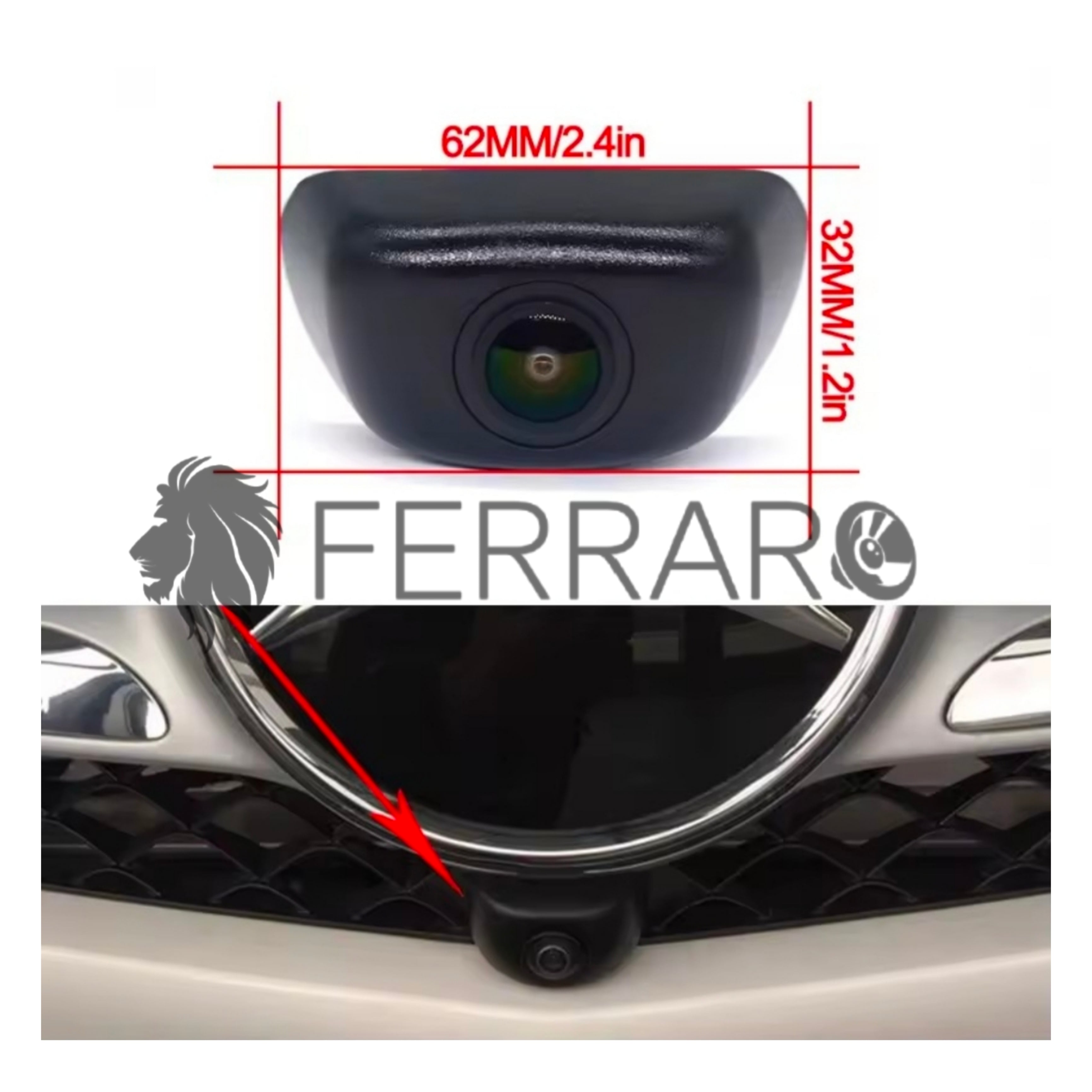 Telecamera Frontale per Mercedes Classe A, B (Compatibilità in Descrizione) | AHD, 1920x1080 | 170° Gradi