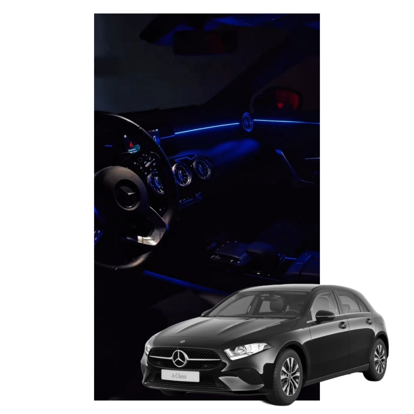 Ambient Light per Mercedes Classe A w177 | Luci Ambiente con Comando da App | RGB Led Interior | Led Dinamico