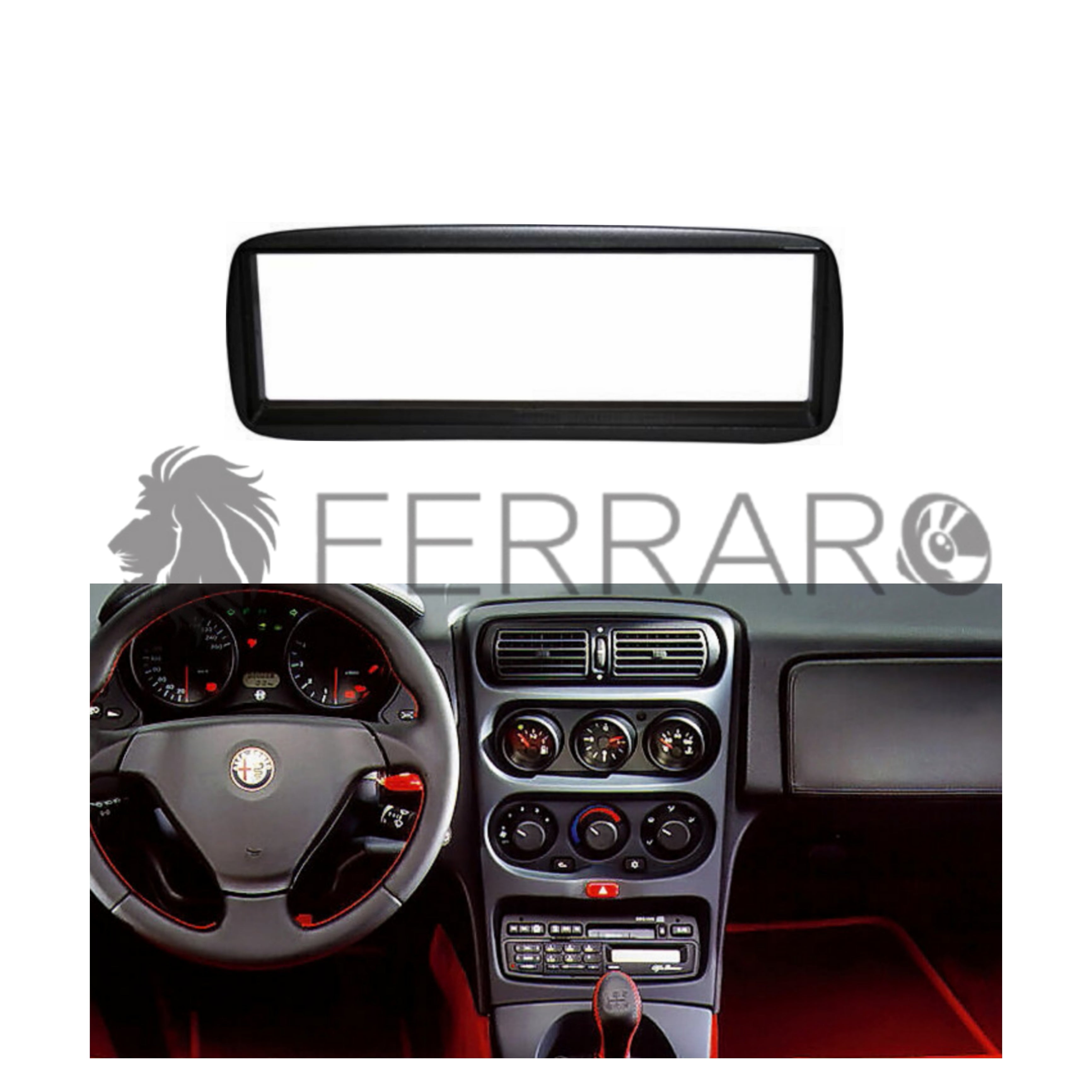 Mascherina Autoradio 1-DIN Per Alfa Romeo 147 E GT (937) – Colore Antracite, Fino Al 2010, Alloggiamento Per Sostituzione Radio