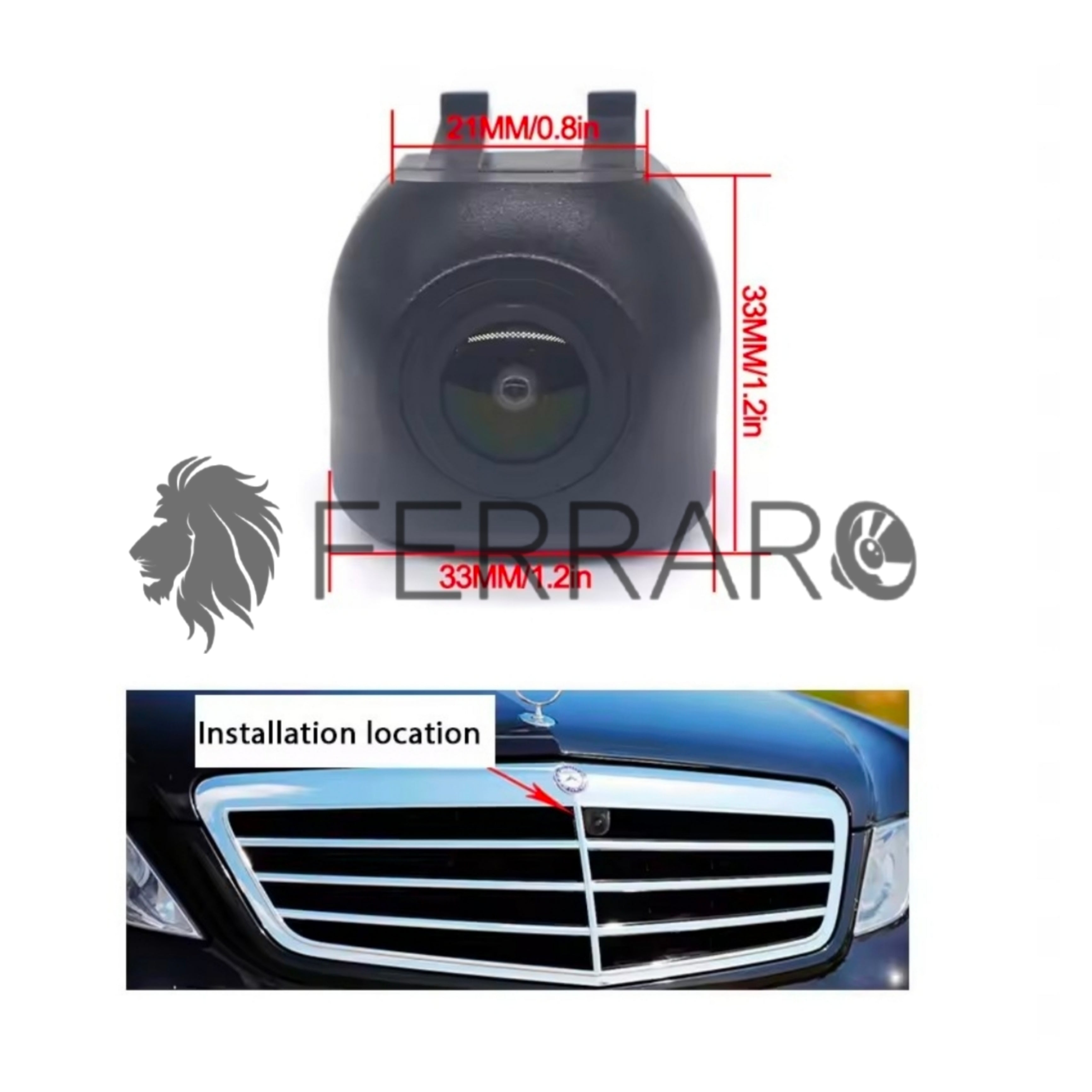 Telecamera Frontale per Mercedes Classe E (2009-2015) | AHD, 1920x1080 | 170° Gradi