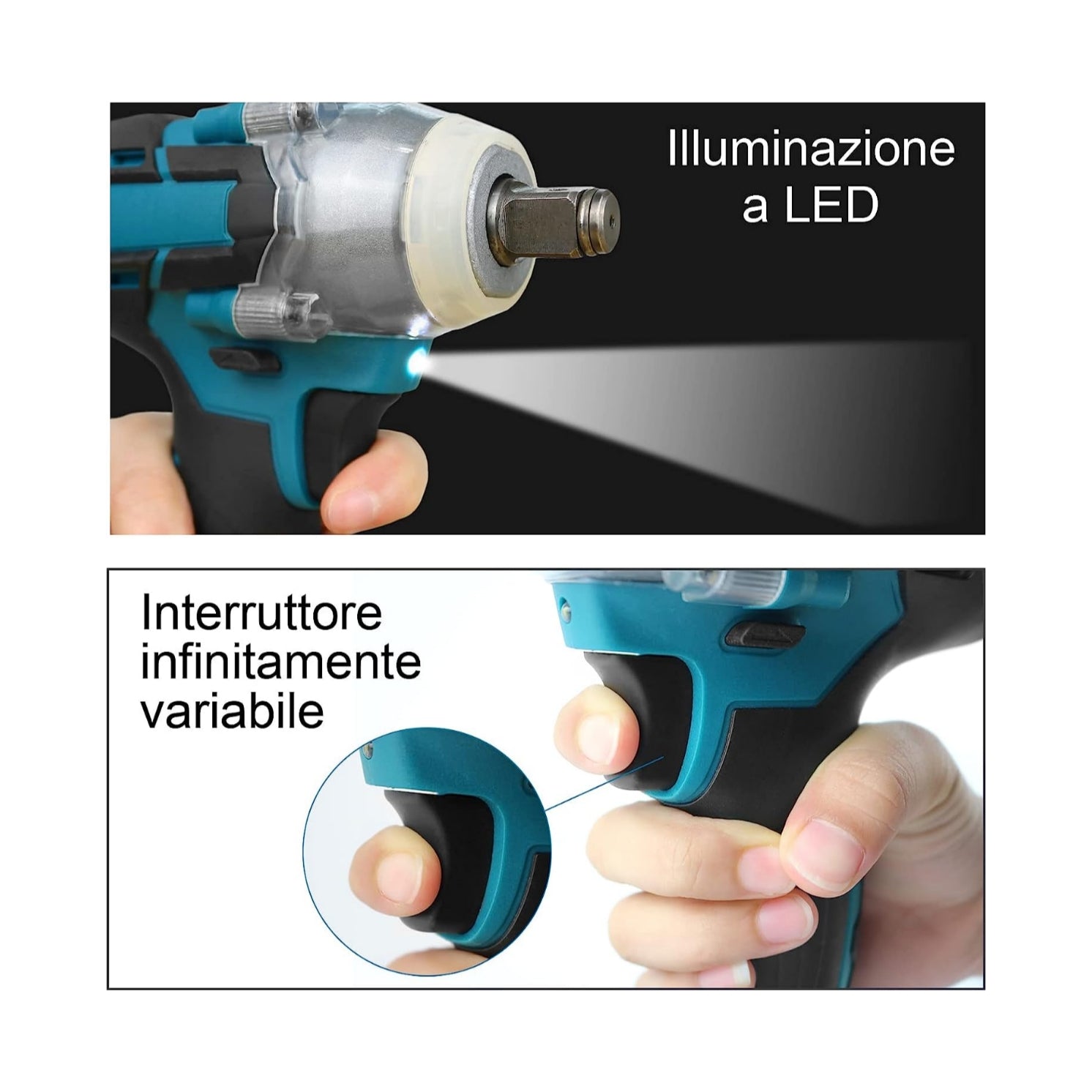 Avvitatore ad Impulsi, Doppia Batteria 68v, Svitatore, Avvitatore Bulloni, Auto, 5aH