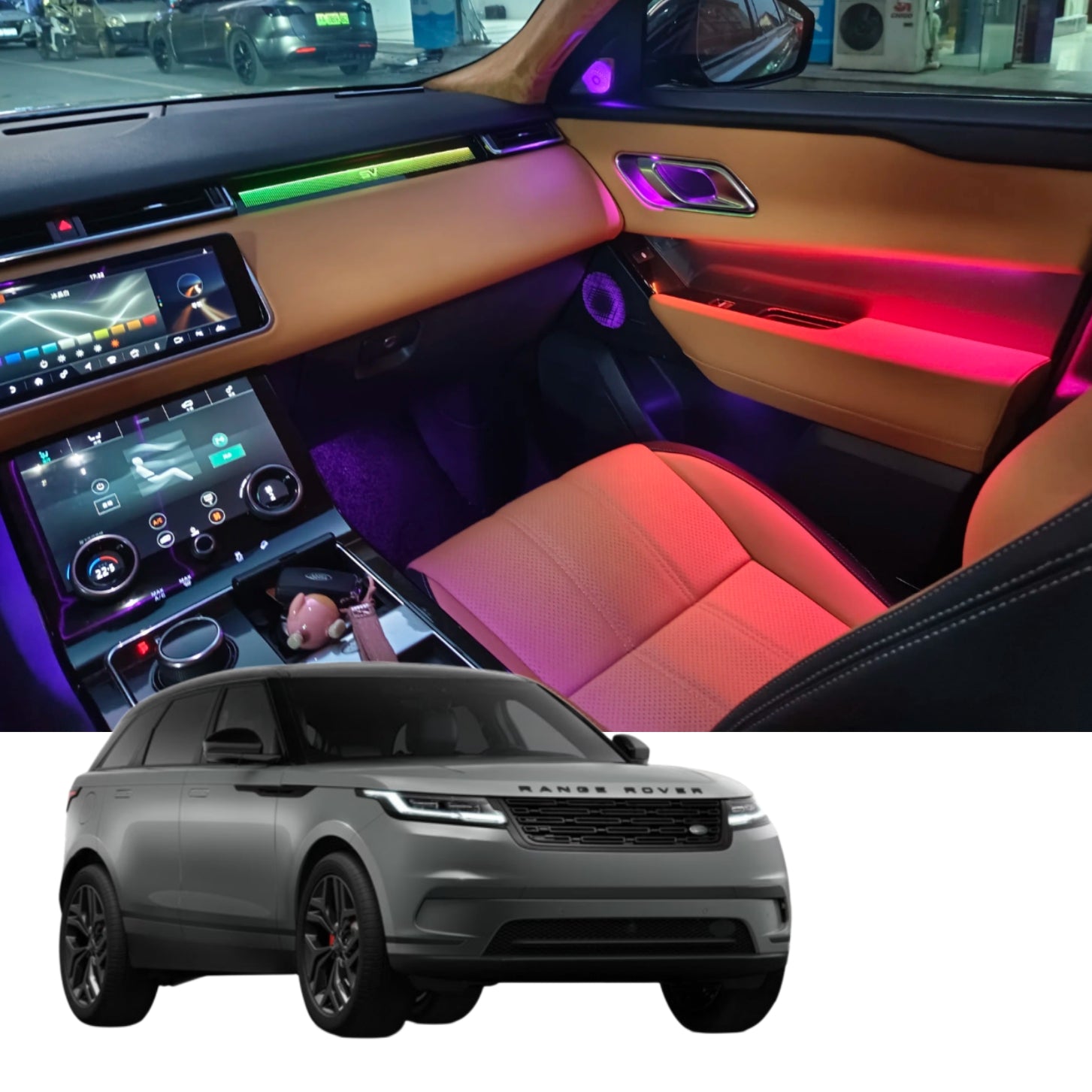 Ambient Light per Land Rover Range Rover Velar (2017-2024), 64 Colori RGB