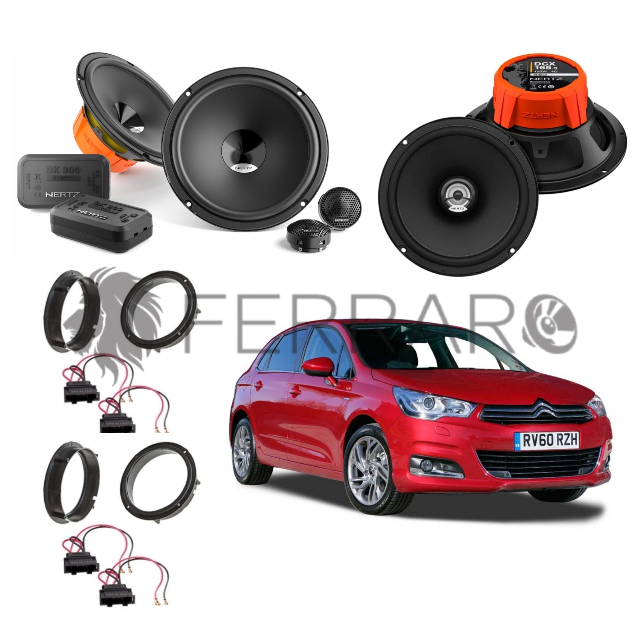 Hertz Kit 6 Casse | DSK 165.3 | DCX 165.3 | Ant/Post | Citroen C4 dal 2005>
